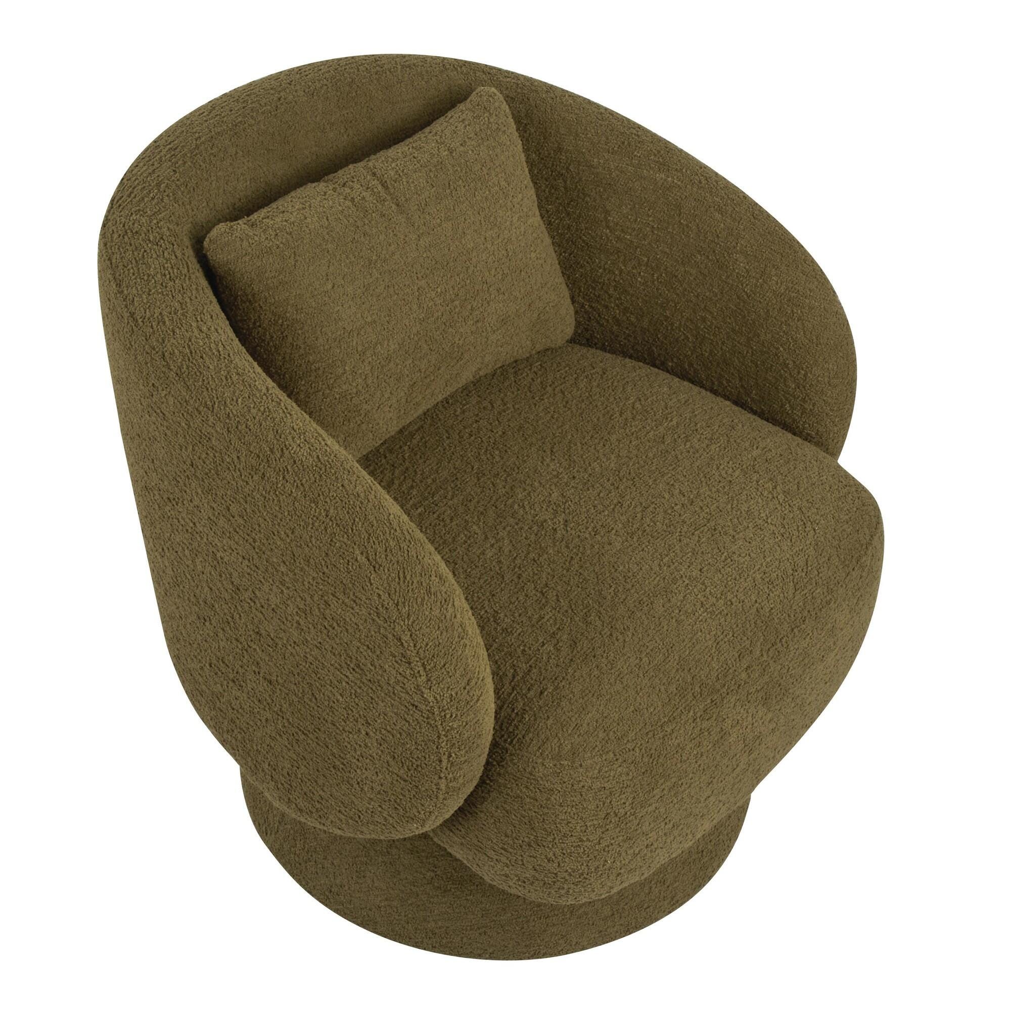 LumiSource Zara Swivel Accent Chair, Green, large