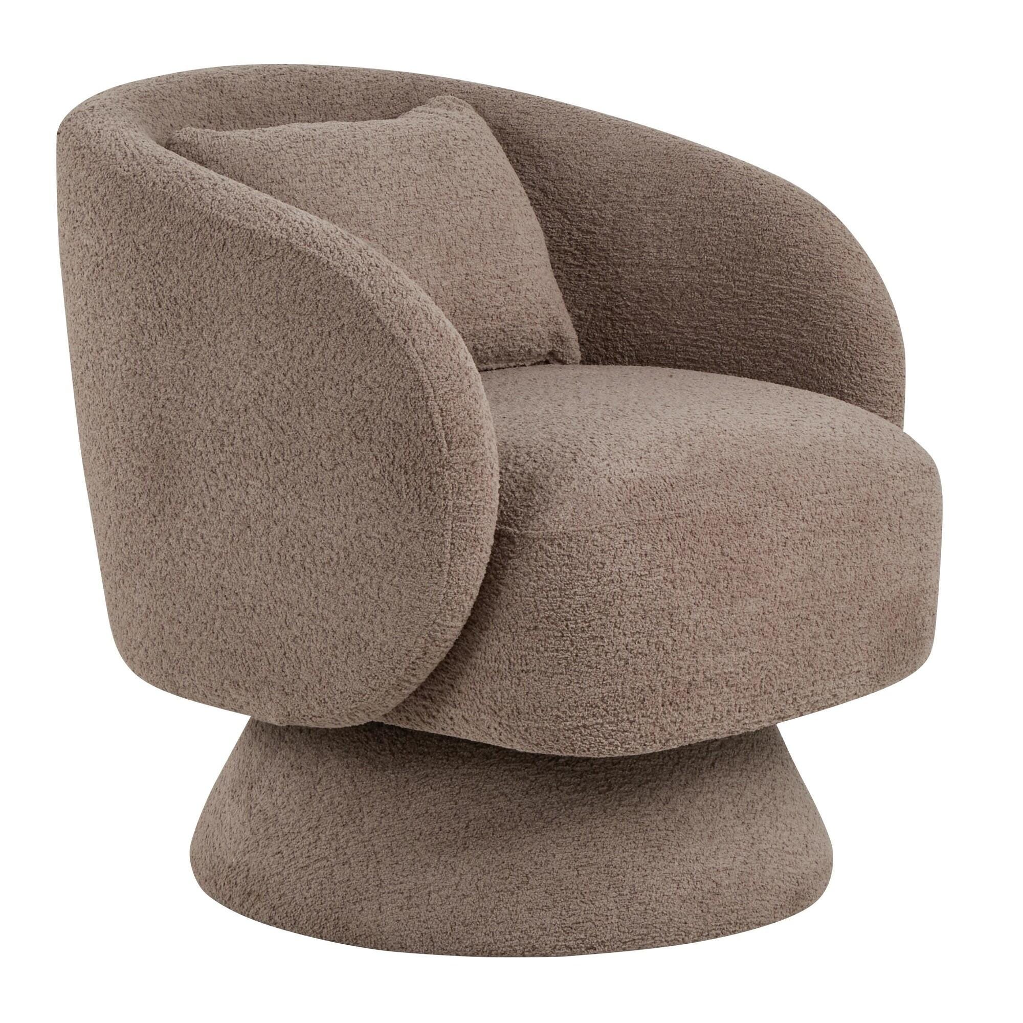 LumiSource Zara Swivel Accent Chair, Brown, large