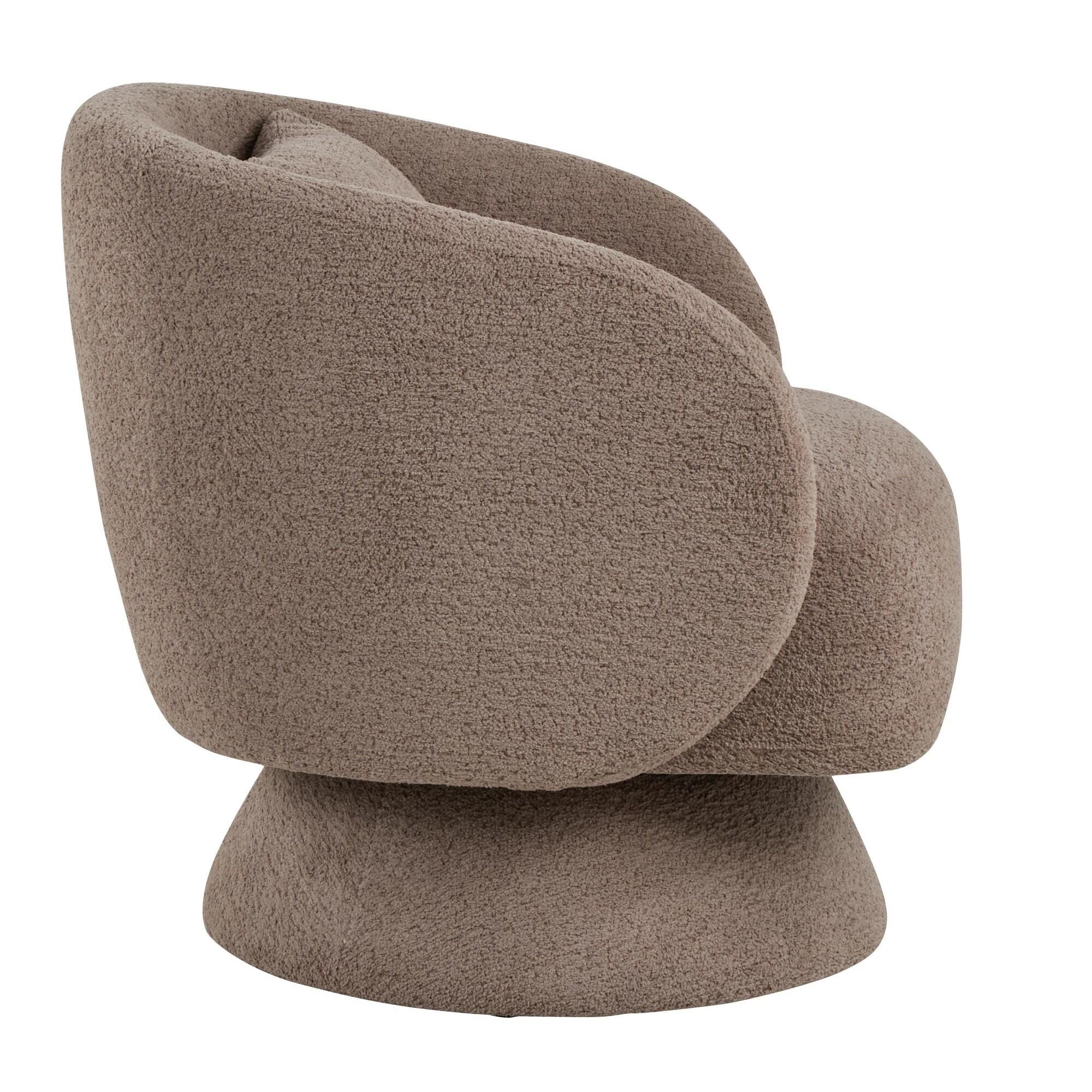 LumiSource Zara Swivel Accent Chair, Brown, large