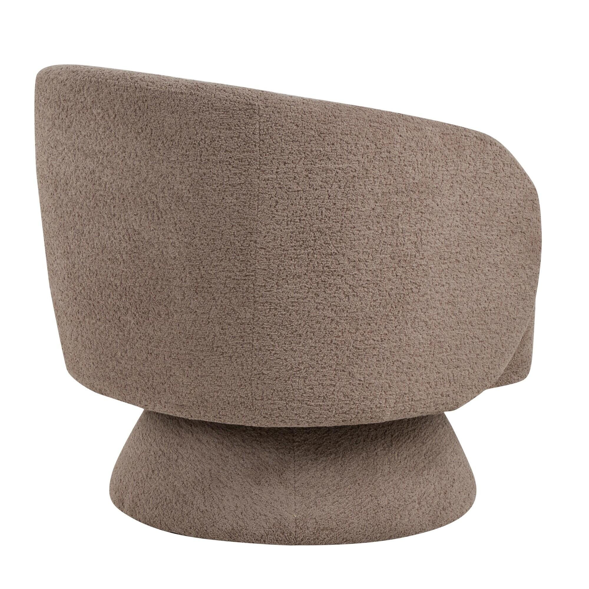 LumiSource Zara Swivel Accent Chair, Brown, large