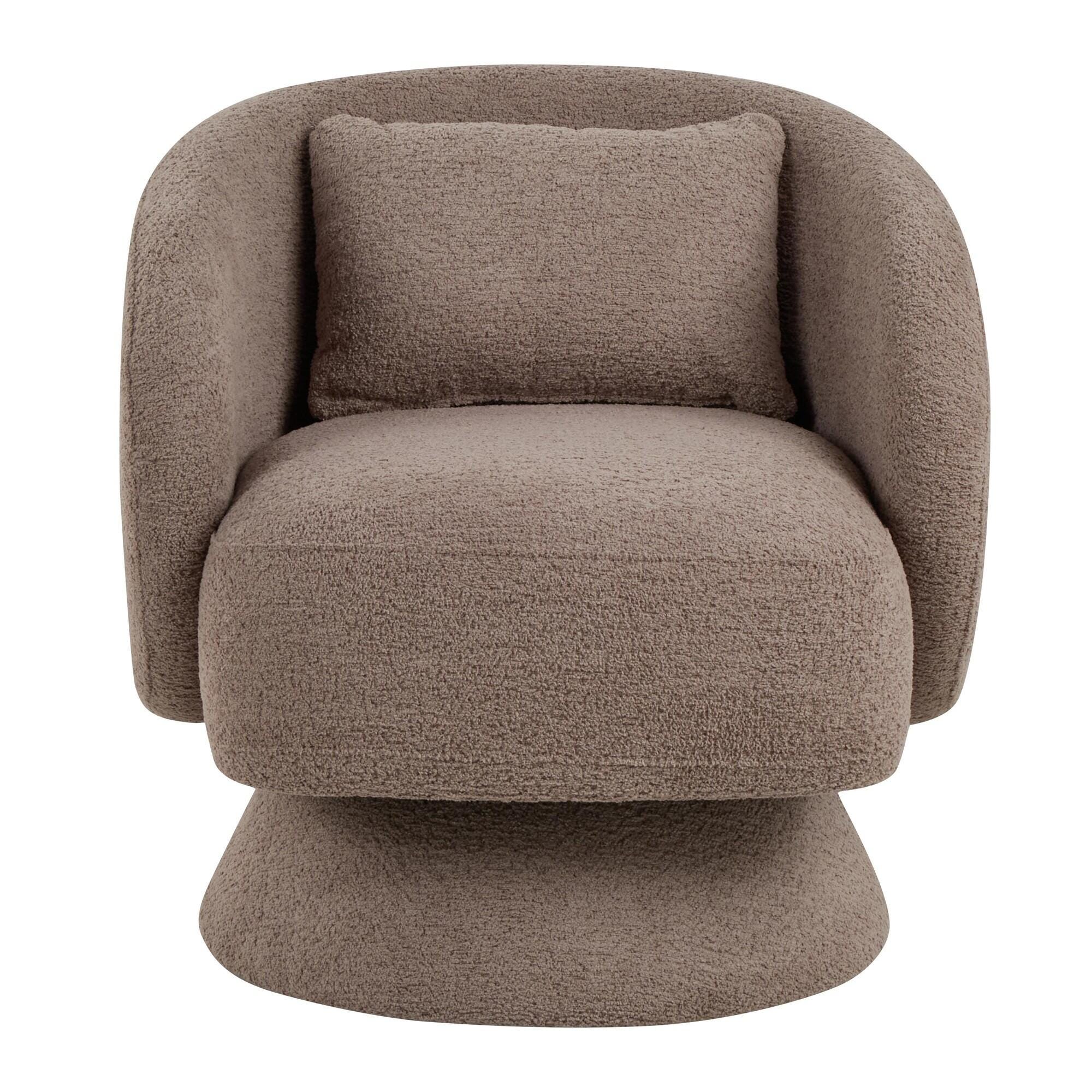 LumiSource Zara Swivel Accent Chair, Brown, large