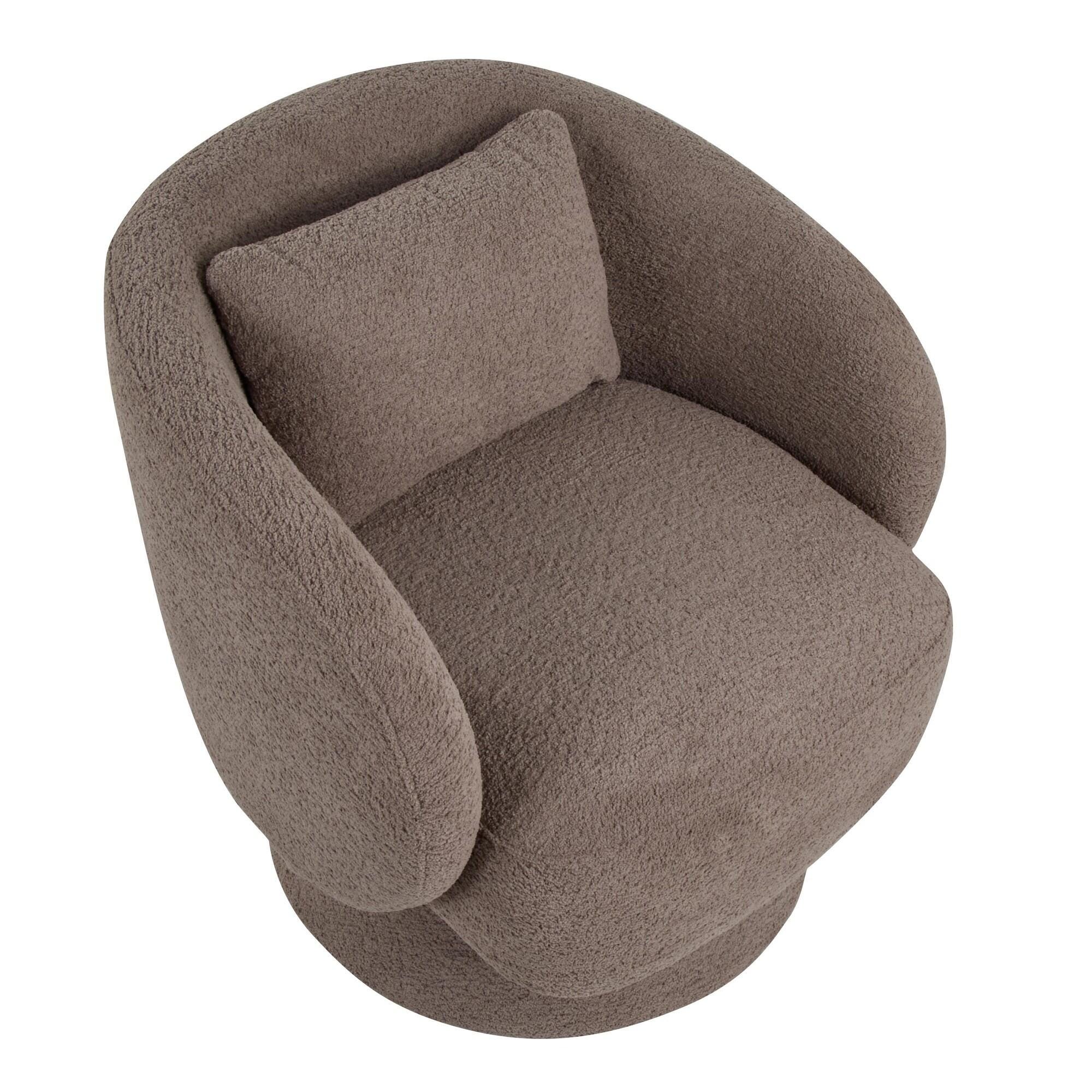 LumiSource Zara Swivel Accent Chair, Brown, large