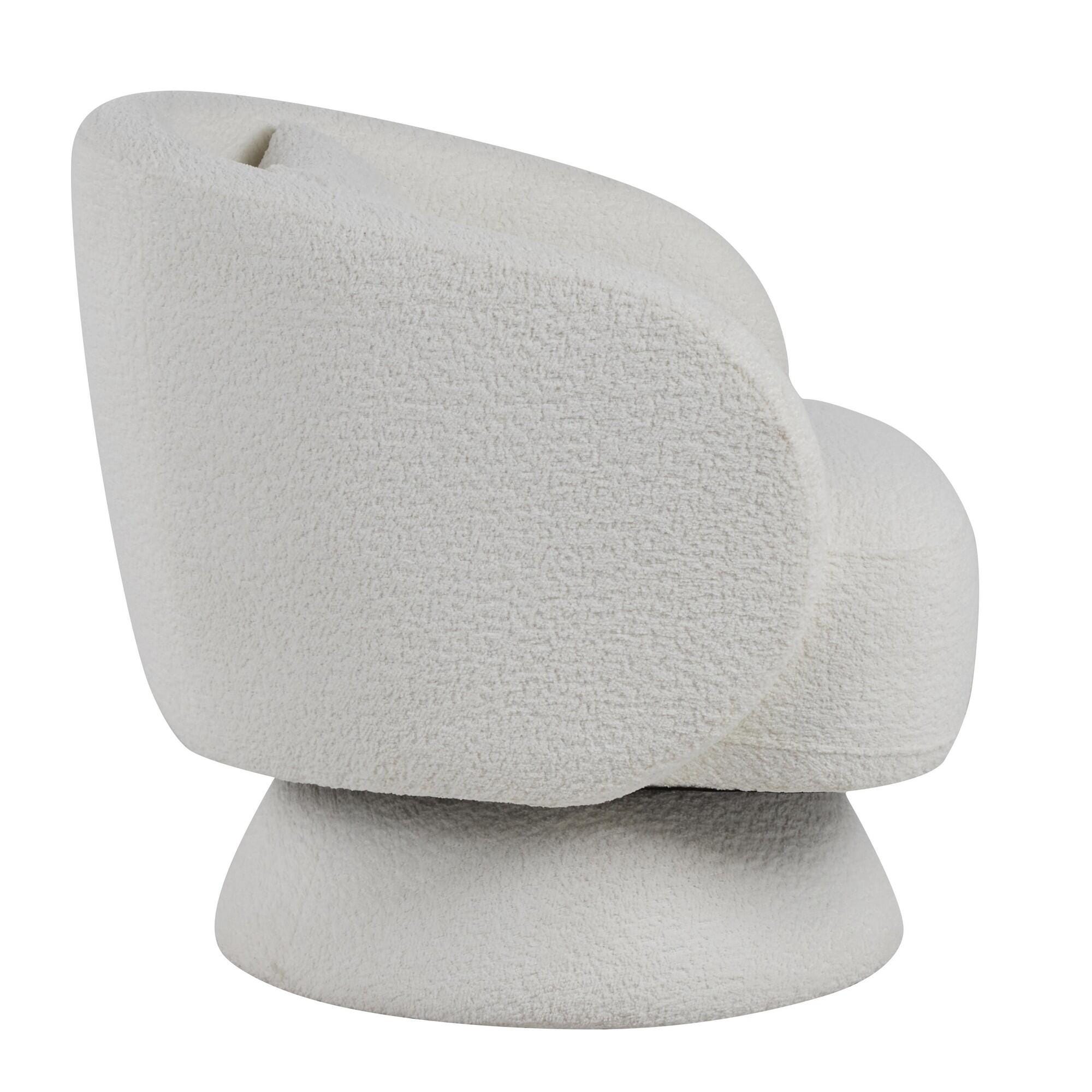 LumiSource Zara Swivel Accent Chair, White, large