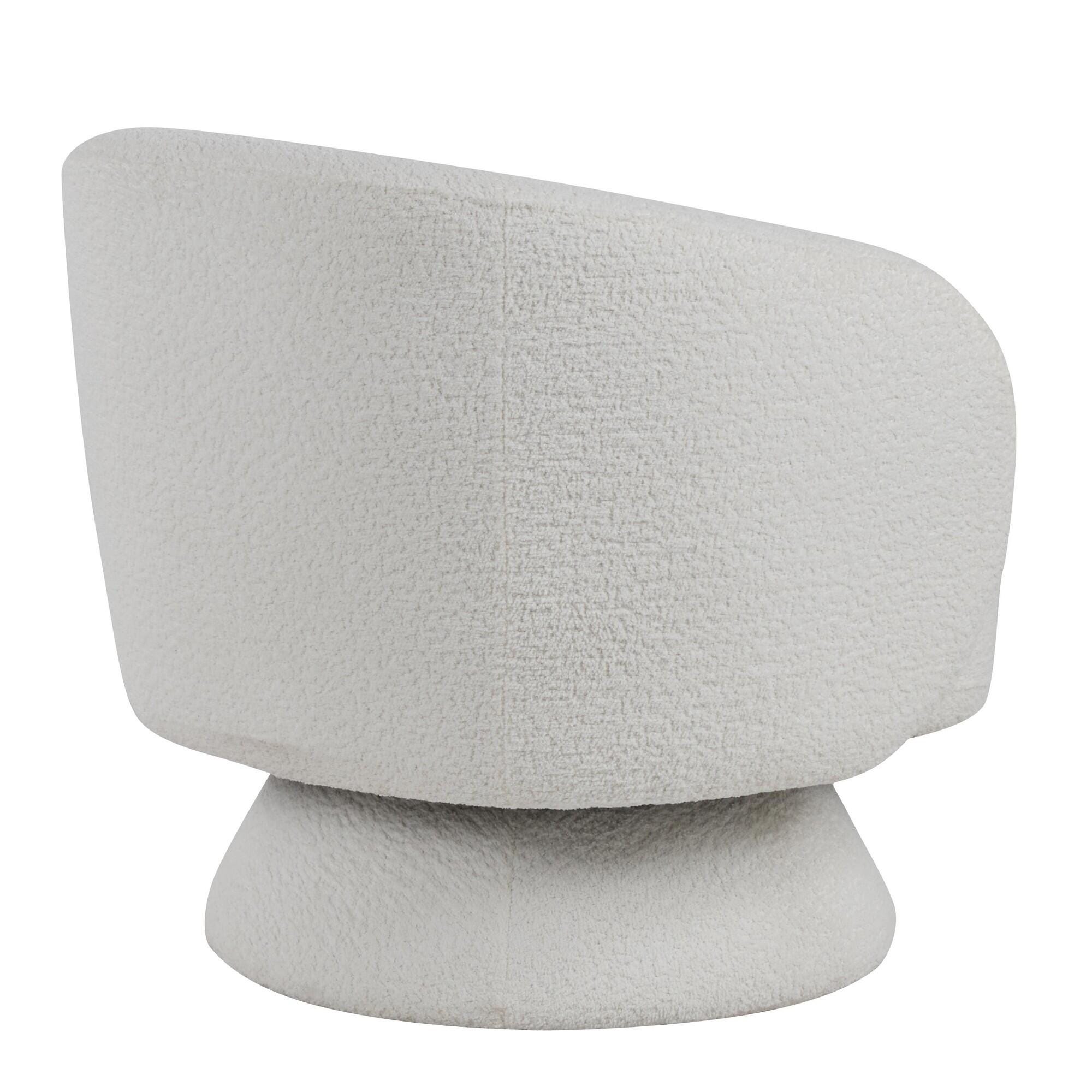 LumiSource Zara Swivel Accent Chair, White, large
