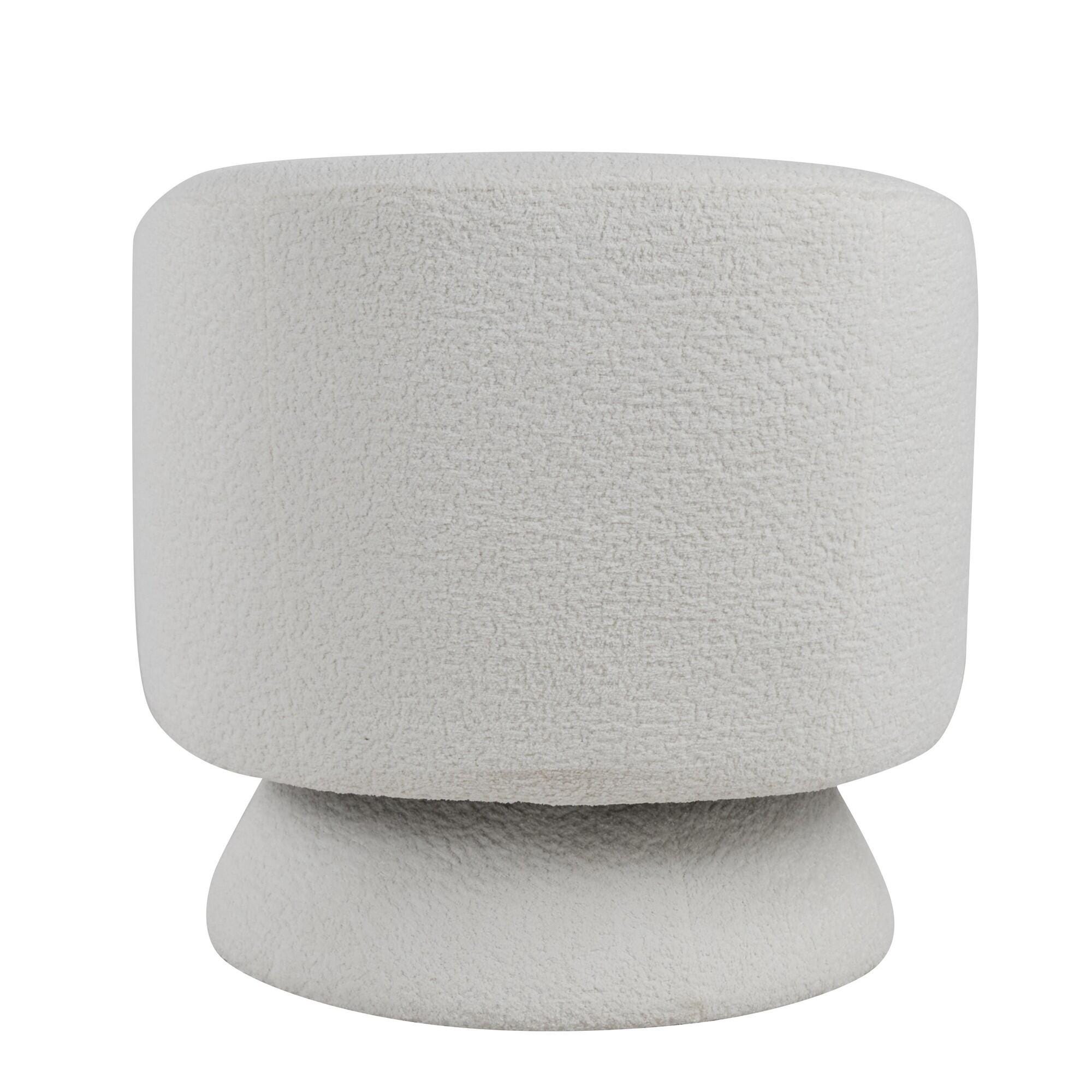 LumiSource Zara Swivel Accent Chair, White, large