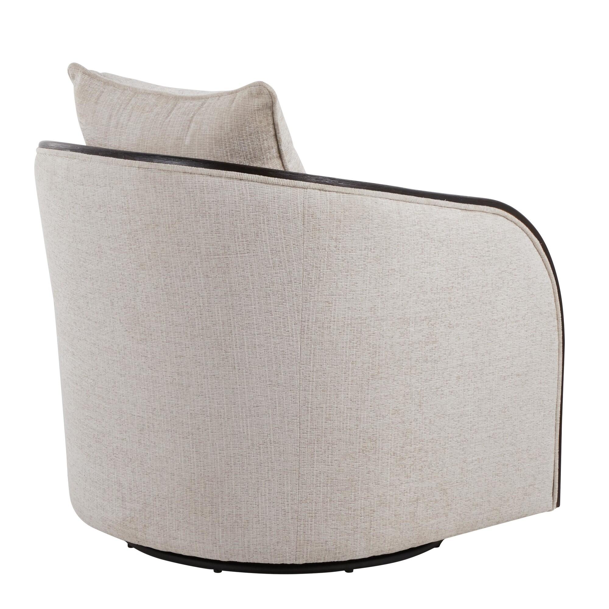 LumiSource Gemma Swivel Accent Chair, Beige, large