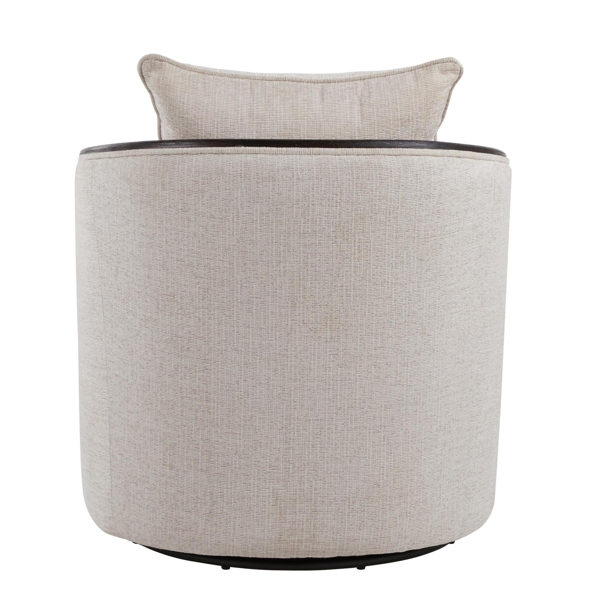 LumiSource Gemma Swivel Accent Chair, Beige, large