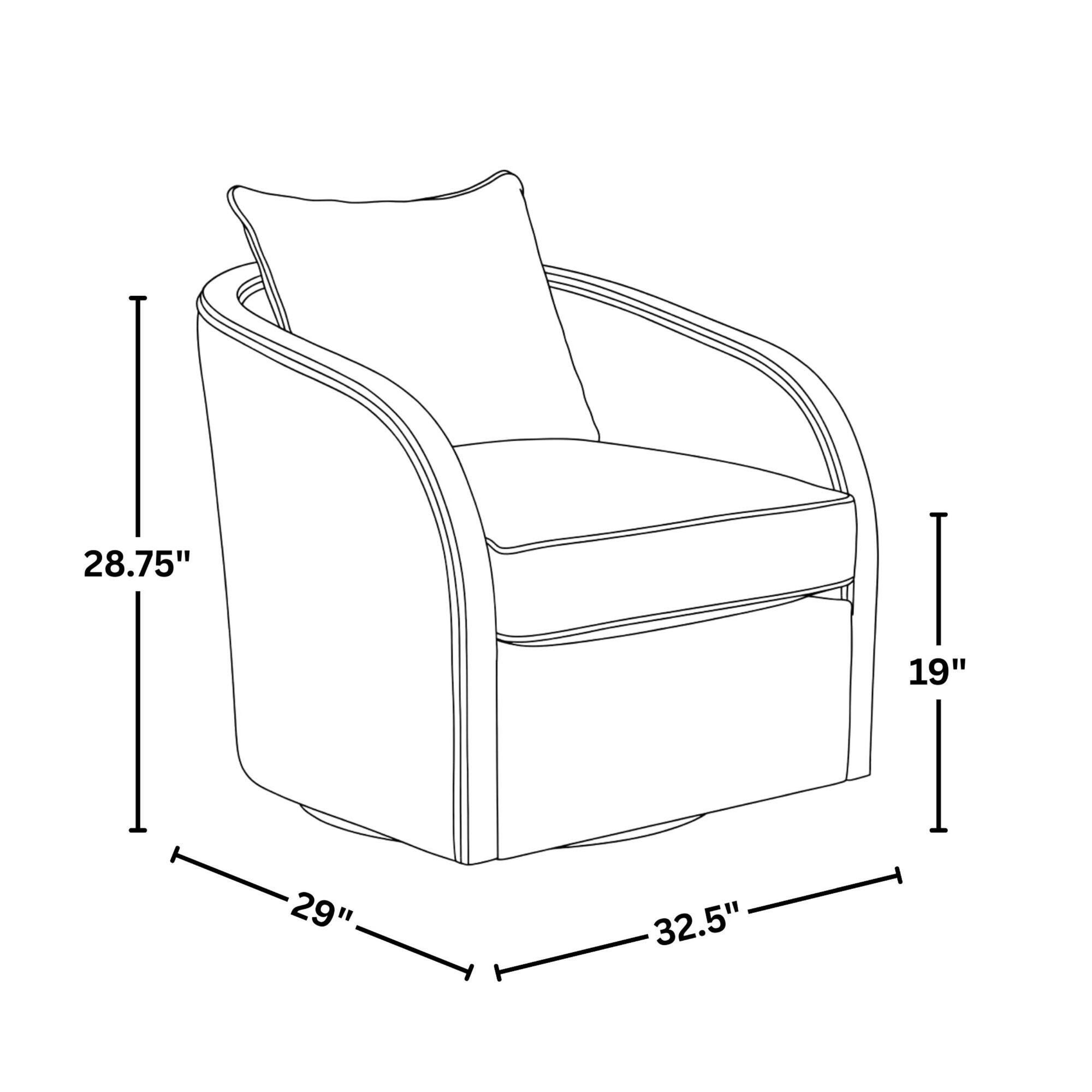 LumiSource Gemma Swivel Accent Chair, Beige, large
