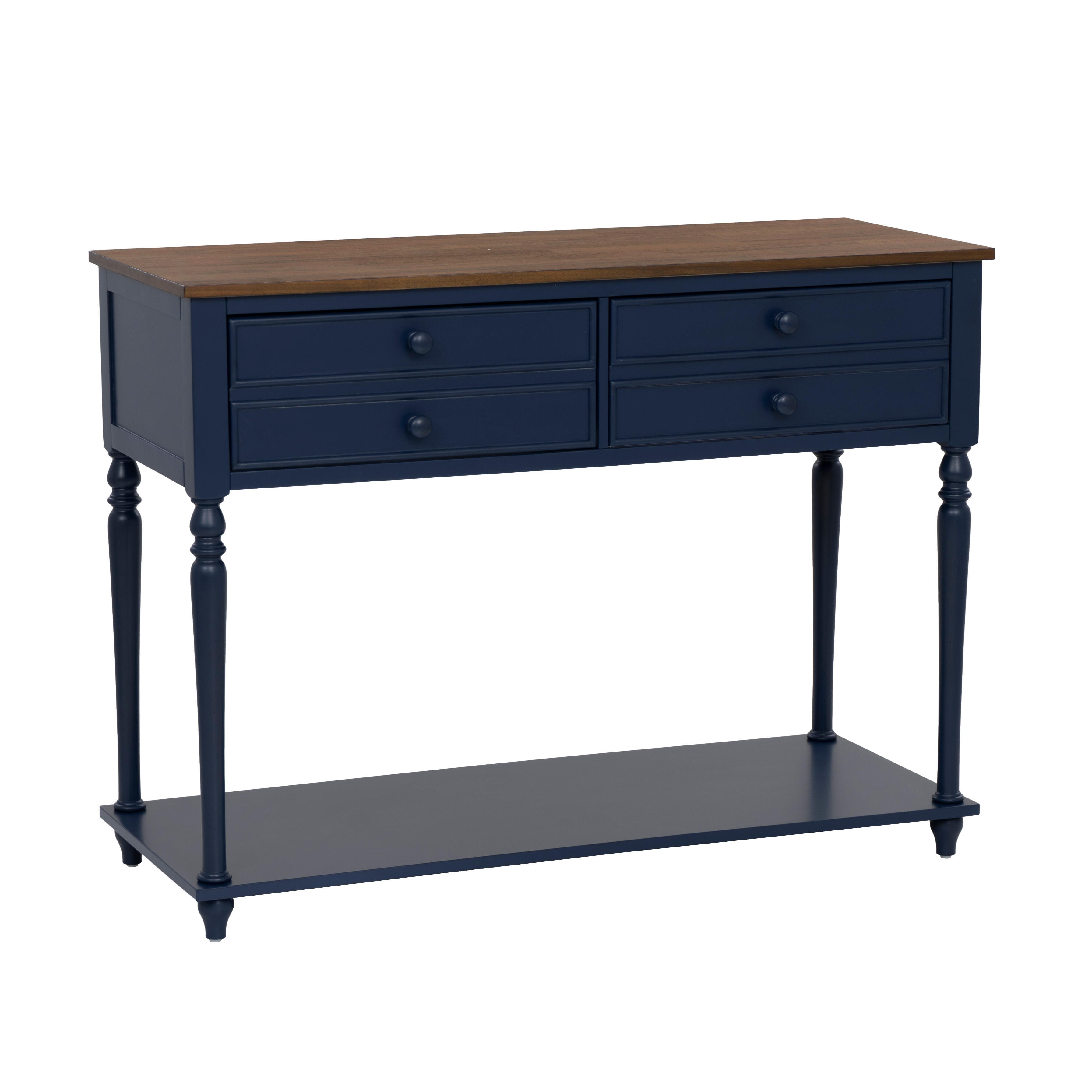 Linon Aster Console Table, Navy/Brown, large
