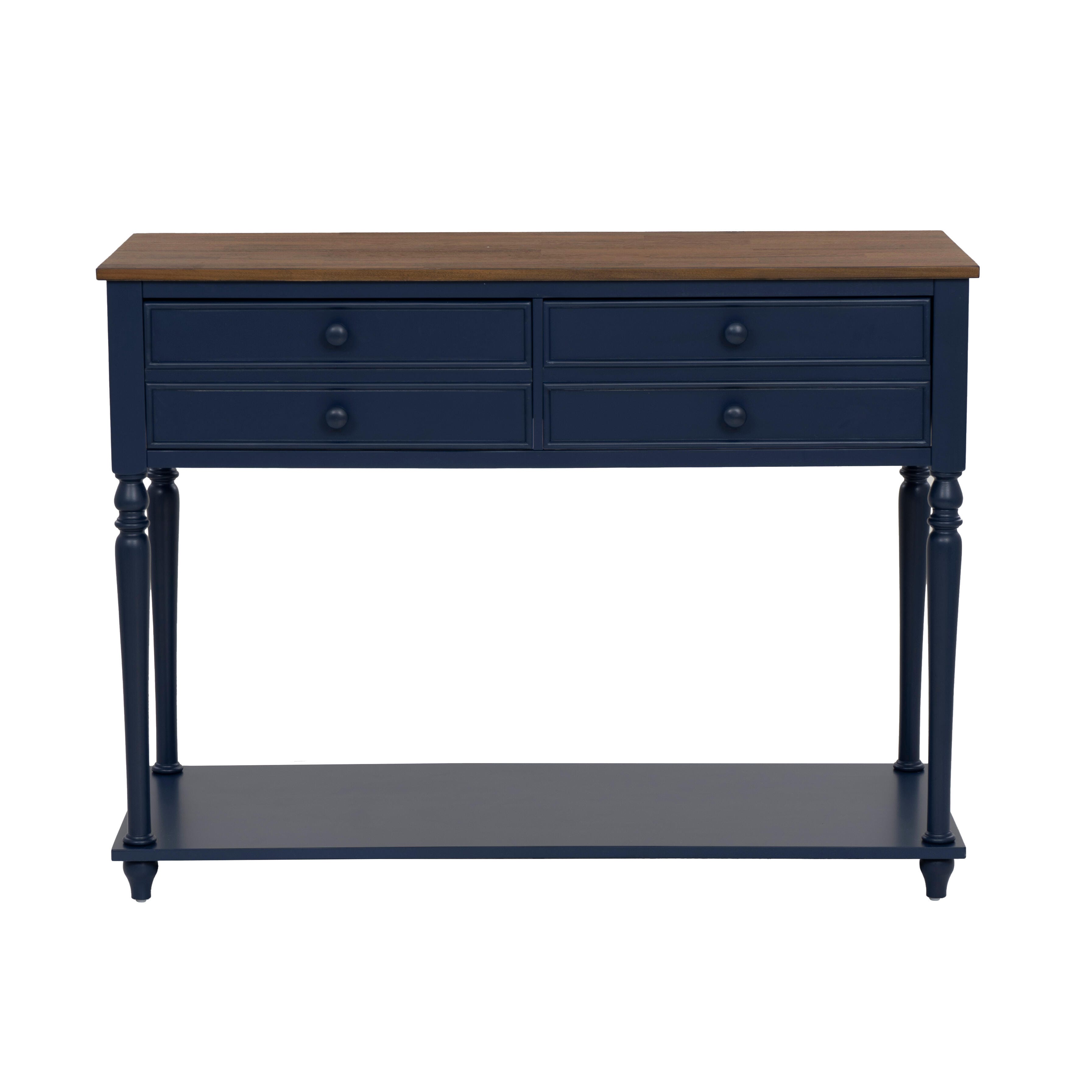 Linon Aster Console Table, Navy/Brown, large