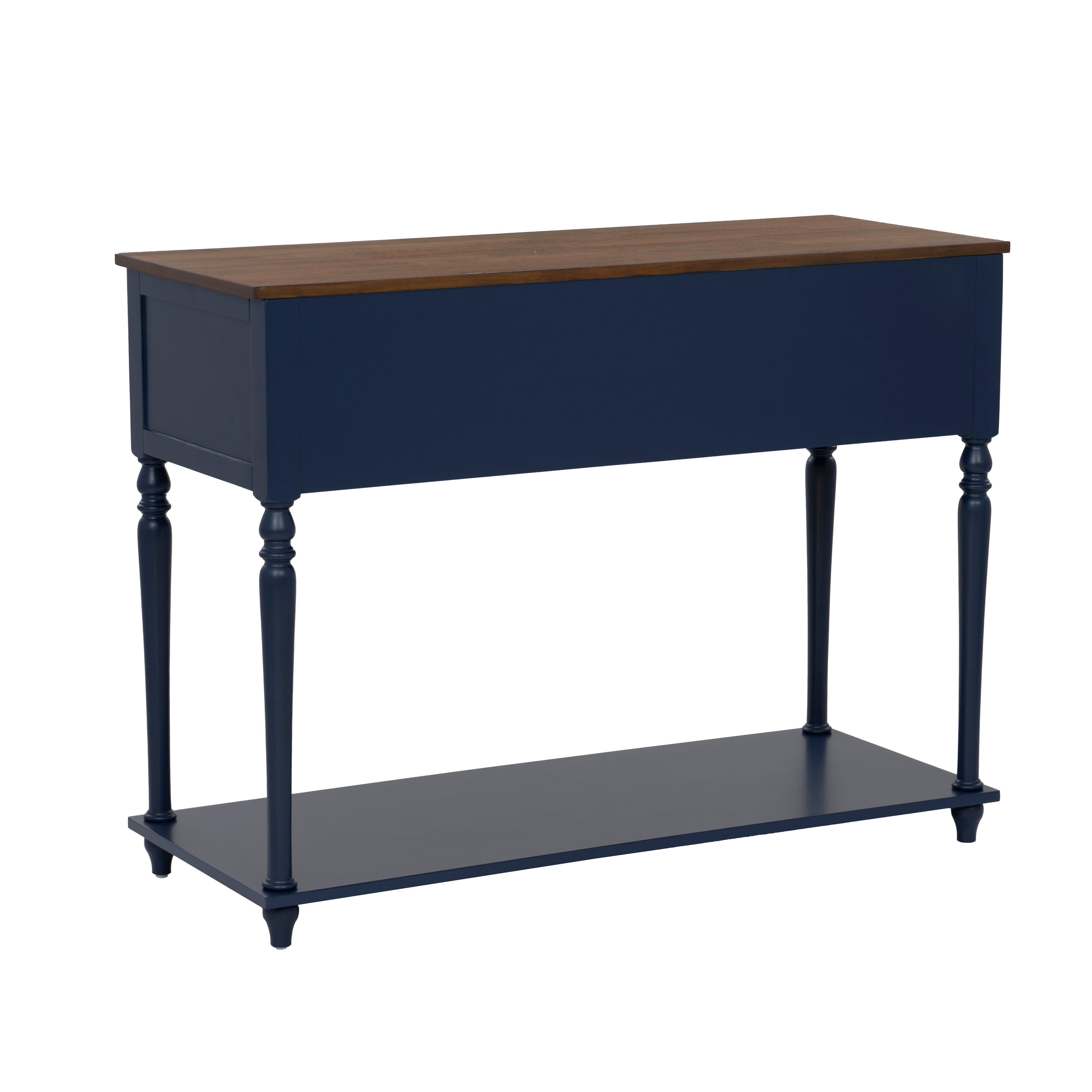 Linon Aster Console Table, Navy/Brown, large