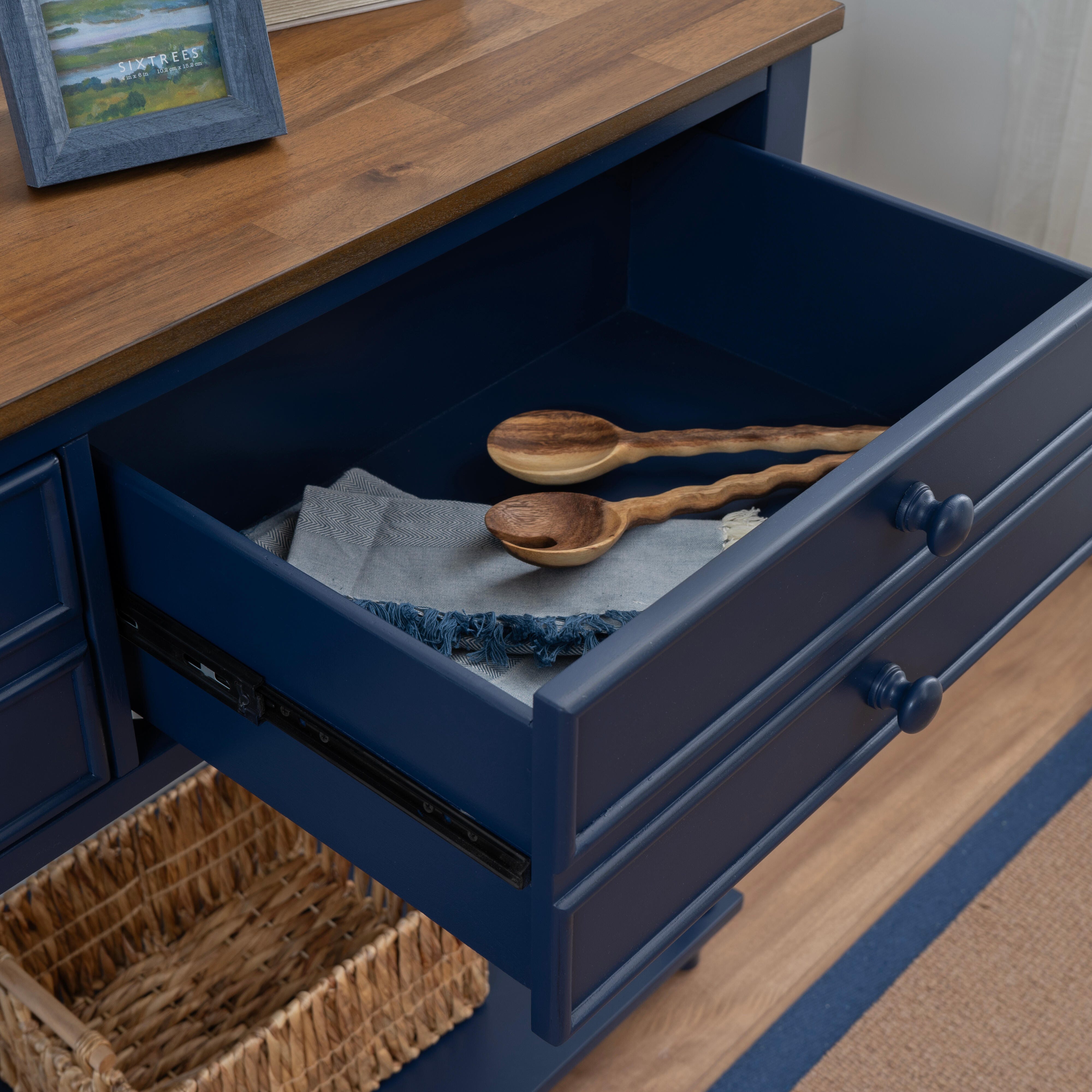Linon Aster Console Table, Navy/Brown, large