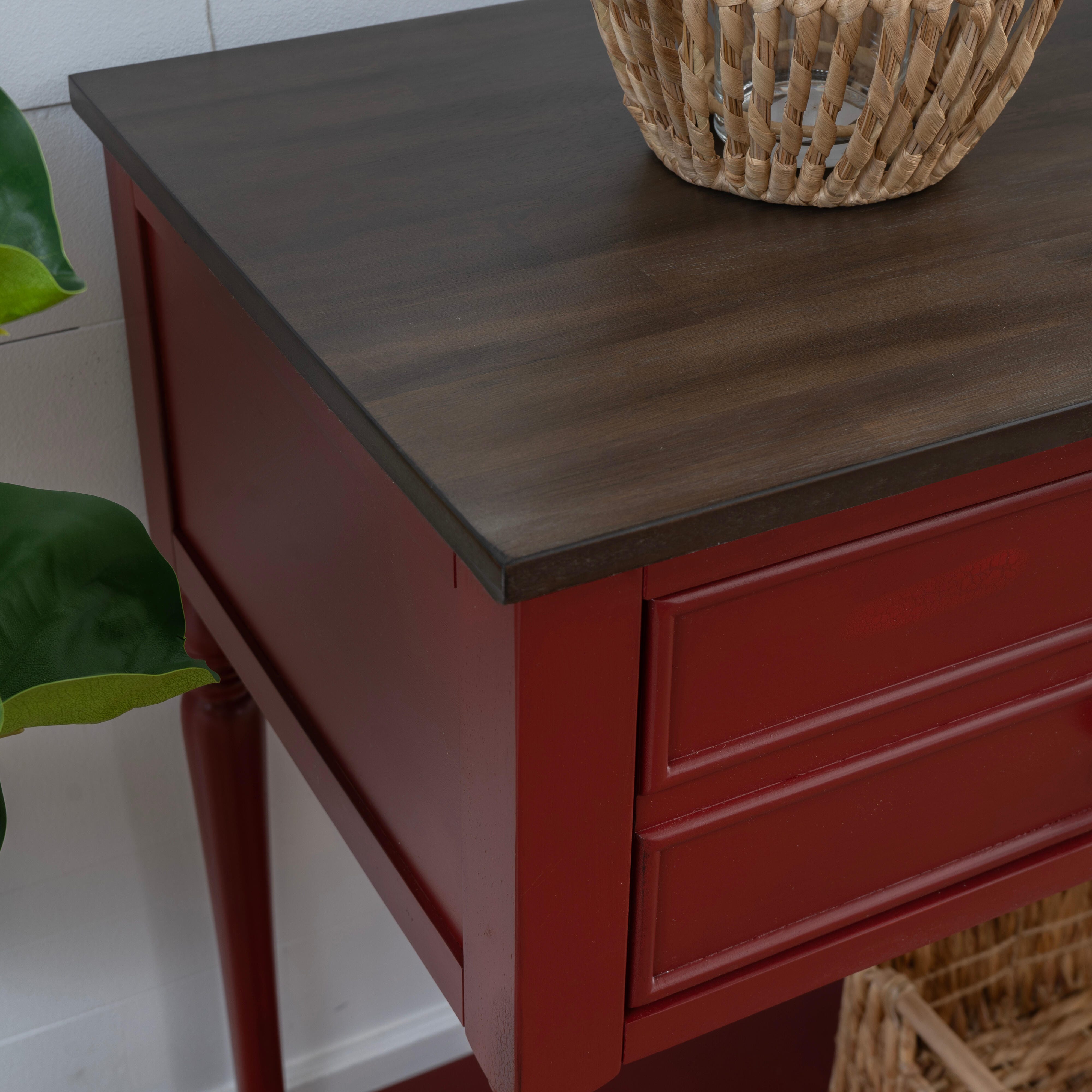 Linon Aster Console Table, Red/Black, large