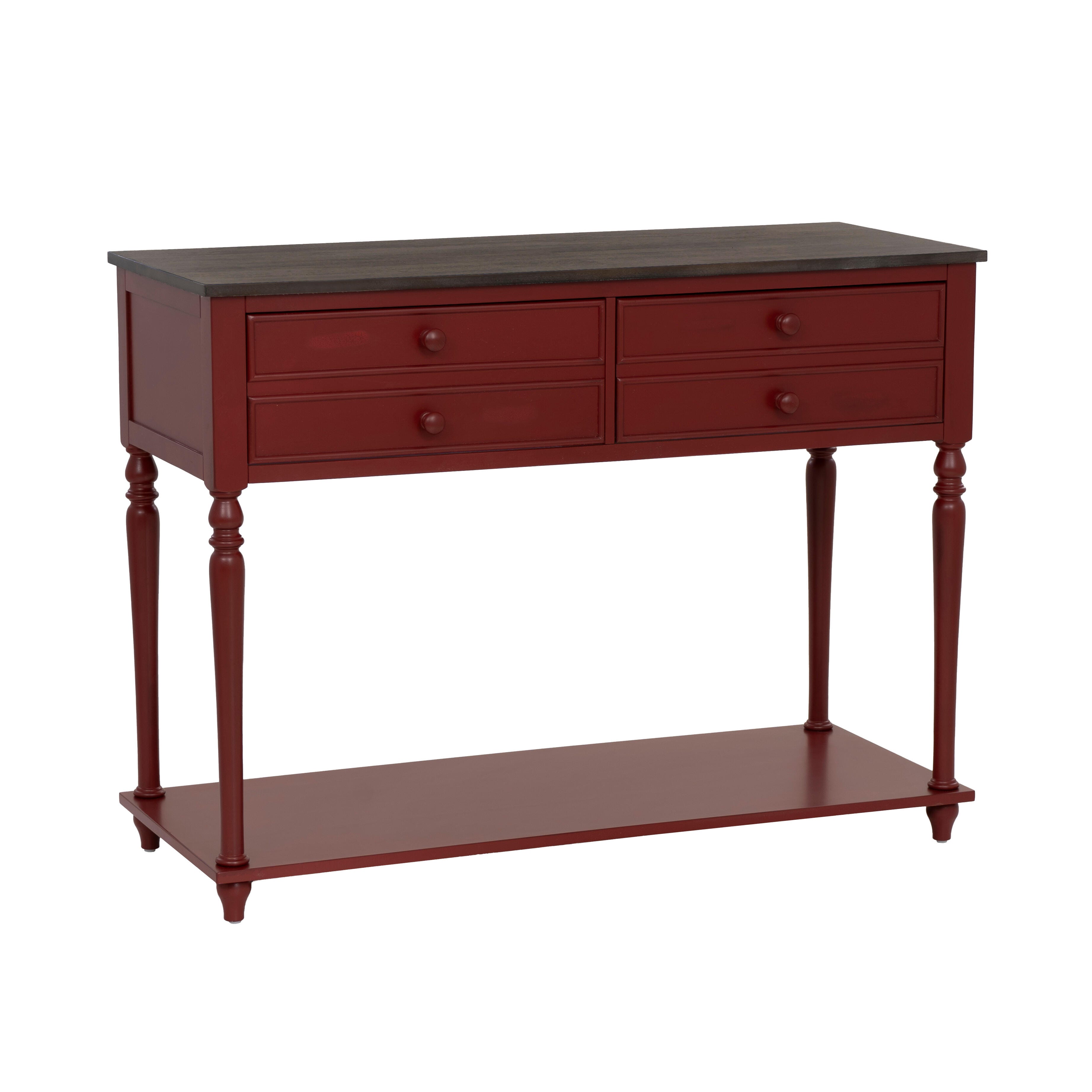 Linon Aster Console Table, Red/Black, large