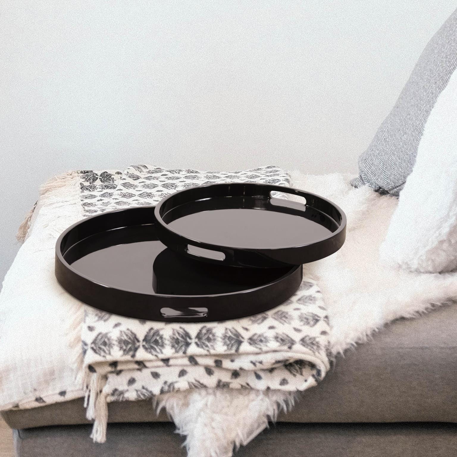 Howard Elliott Round Decorative Tray, , large
