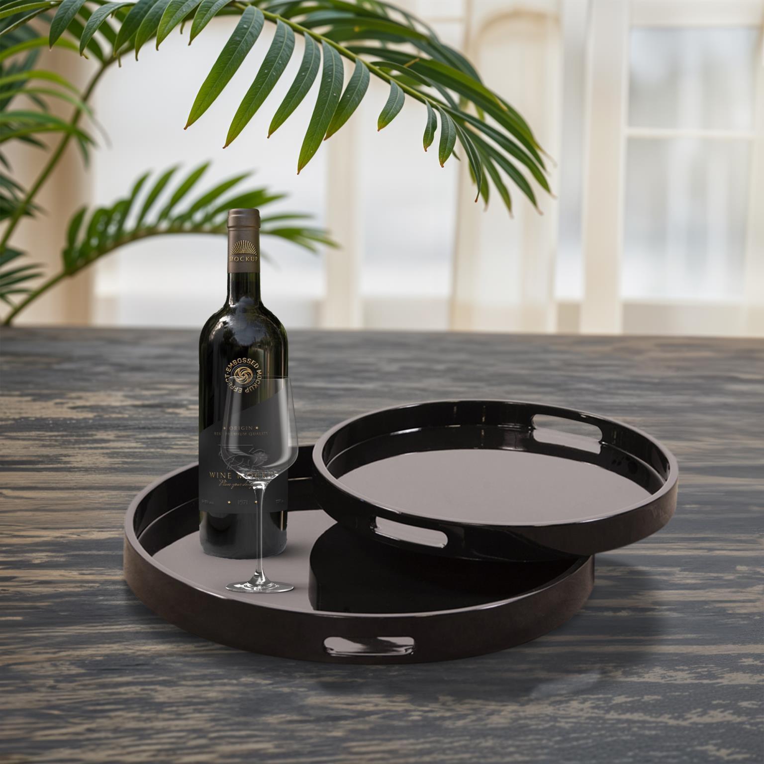 Howard Elliott Round Decorative Tray, , large
