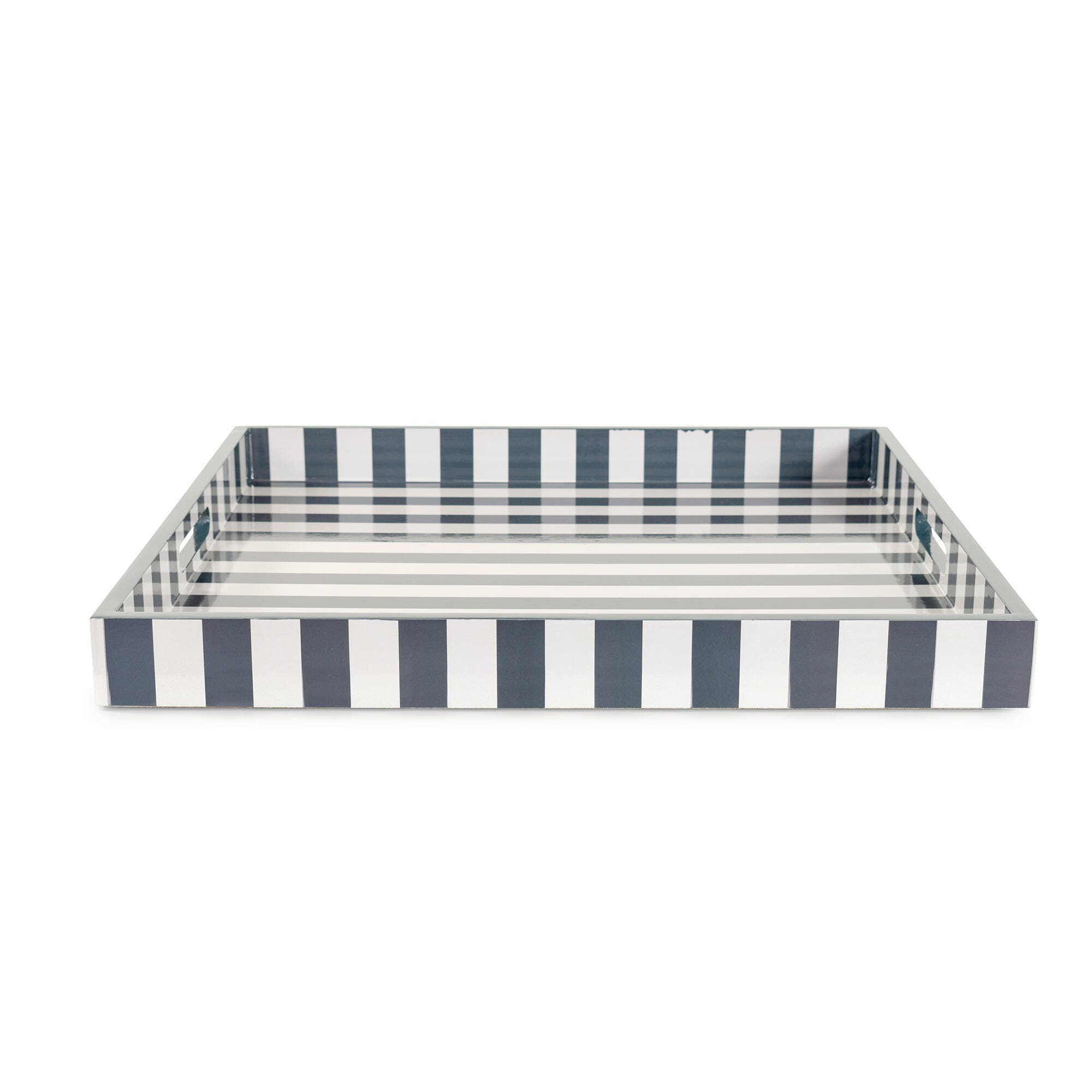Howard Elliott Soho Decorative Tray, Navy Blue/White, large