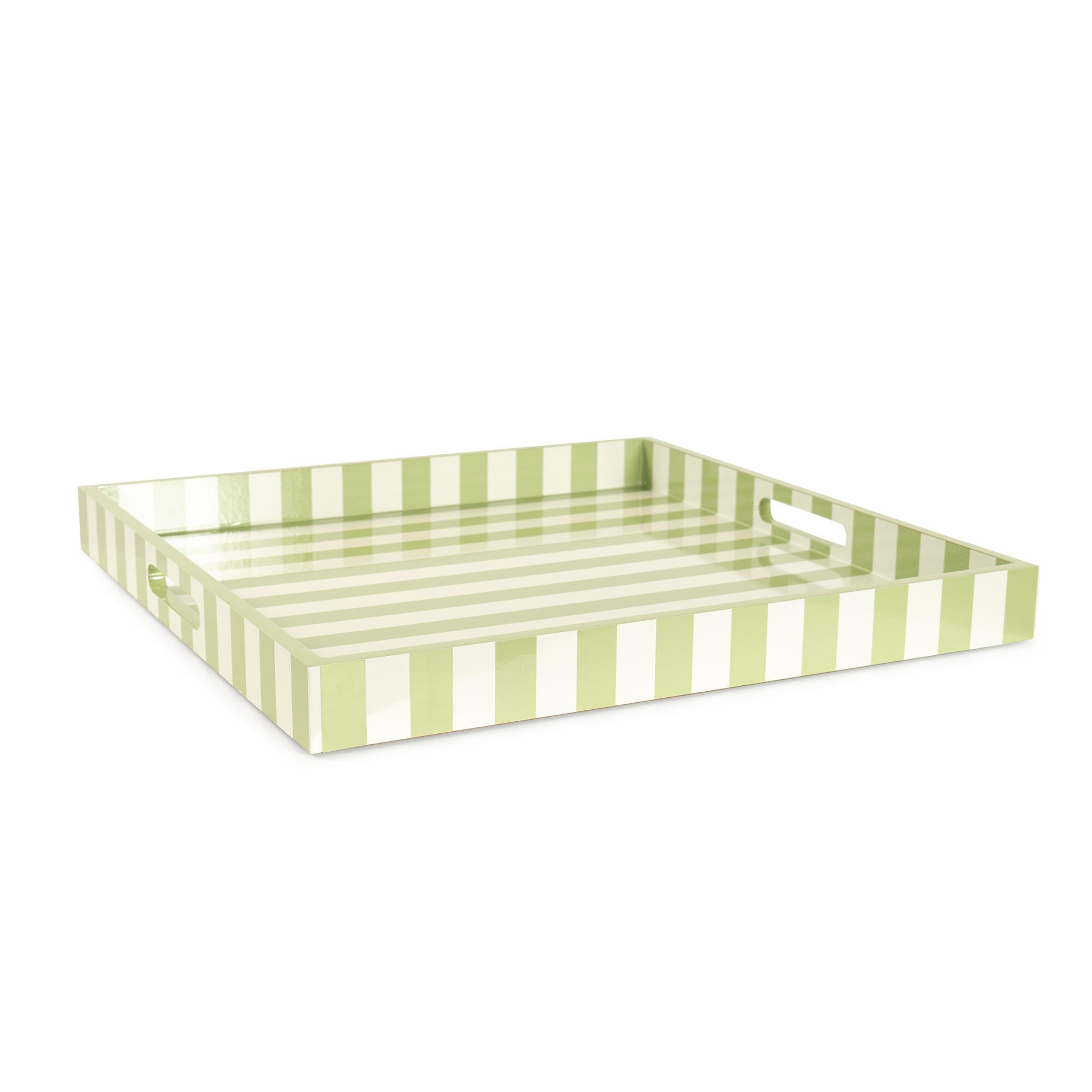 Howard Elliott Soho Decorative Tray, Lime Green/White, large