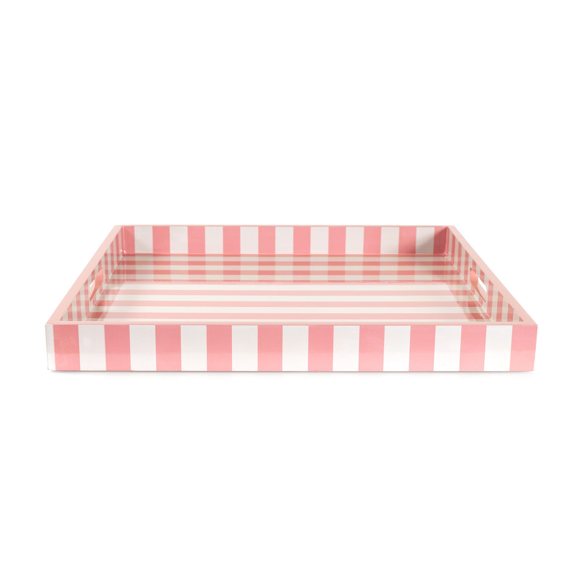 Howard Elliott Soho Decorative Tray, Rose Pink/White, large