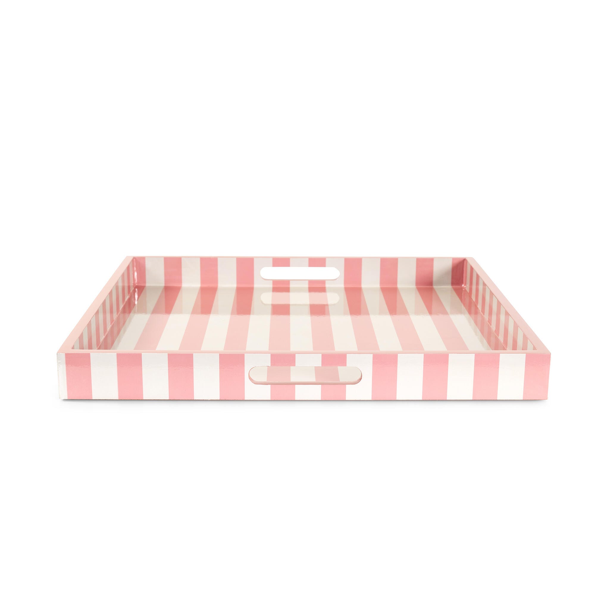 Howard Elliott Soho Decorative Tray, Rose Pink/White, large