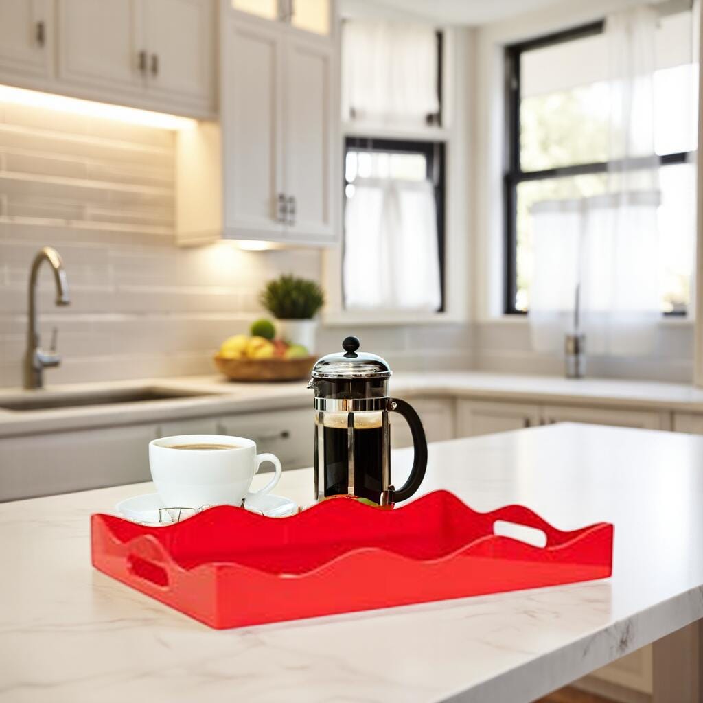 Howard Elliott Decorative Tray, Red, rollover