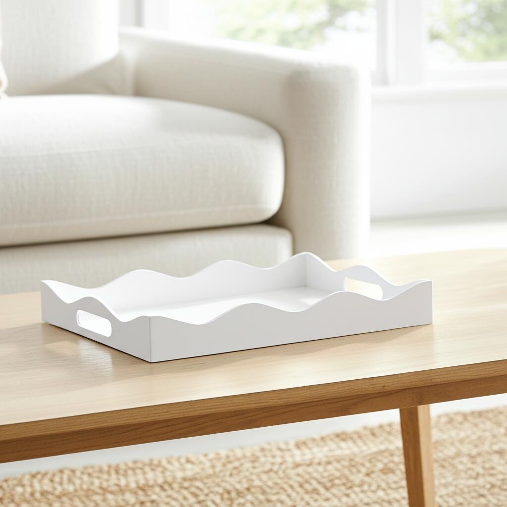 Howard Elliott Decorative Tray, White, rollover