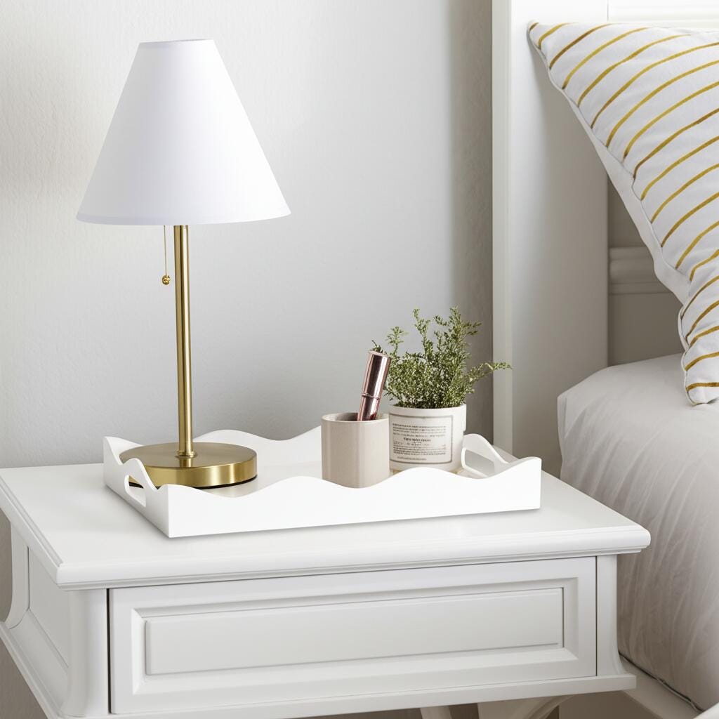 Howard Elliott Decorative Tray, White, large
