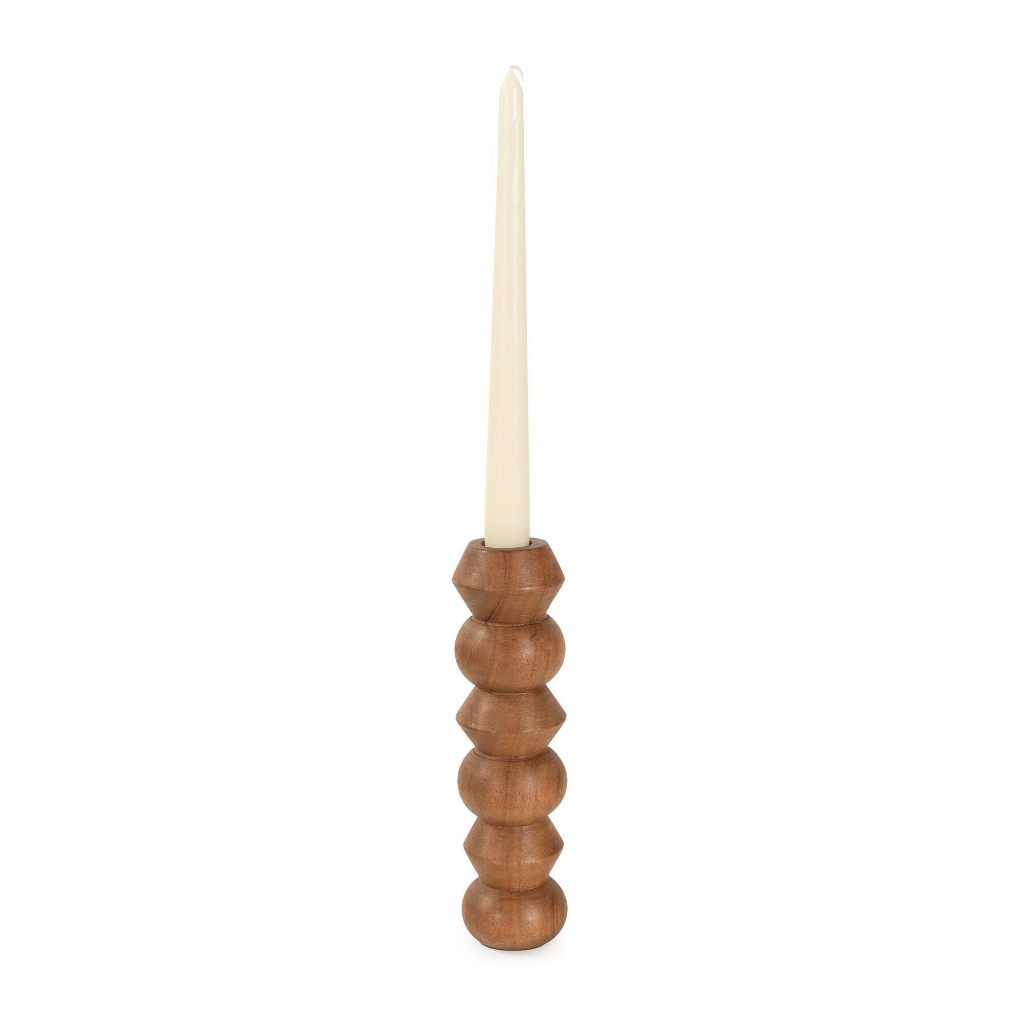 Howard Elliott Timber Candle Holder, , large