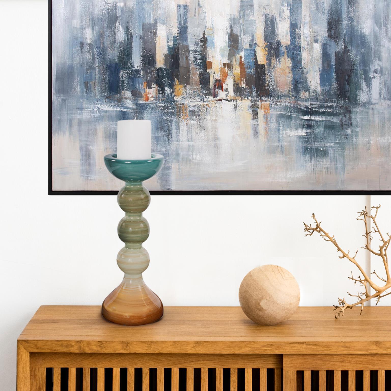 Howard Elliott The Capri Stripe Abstract Candle Holder, , large