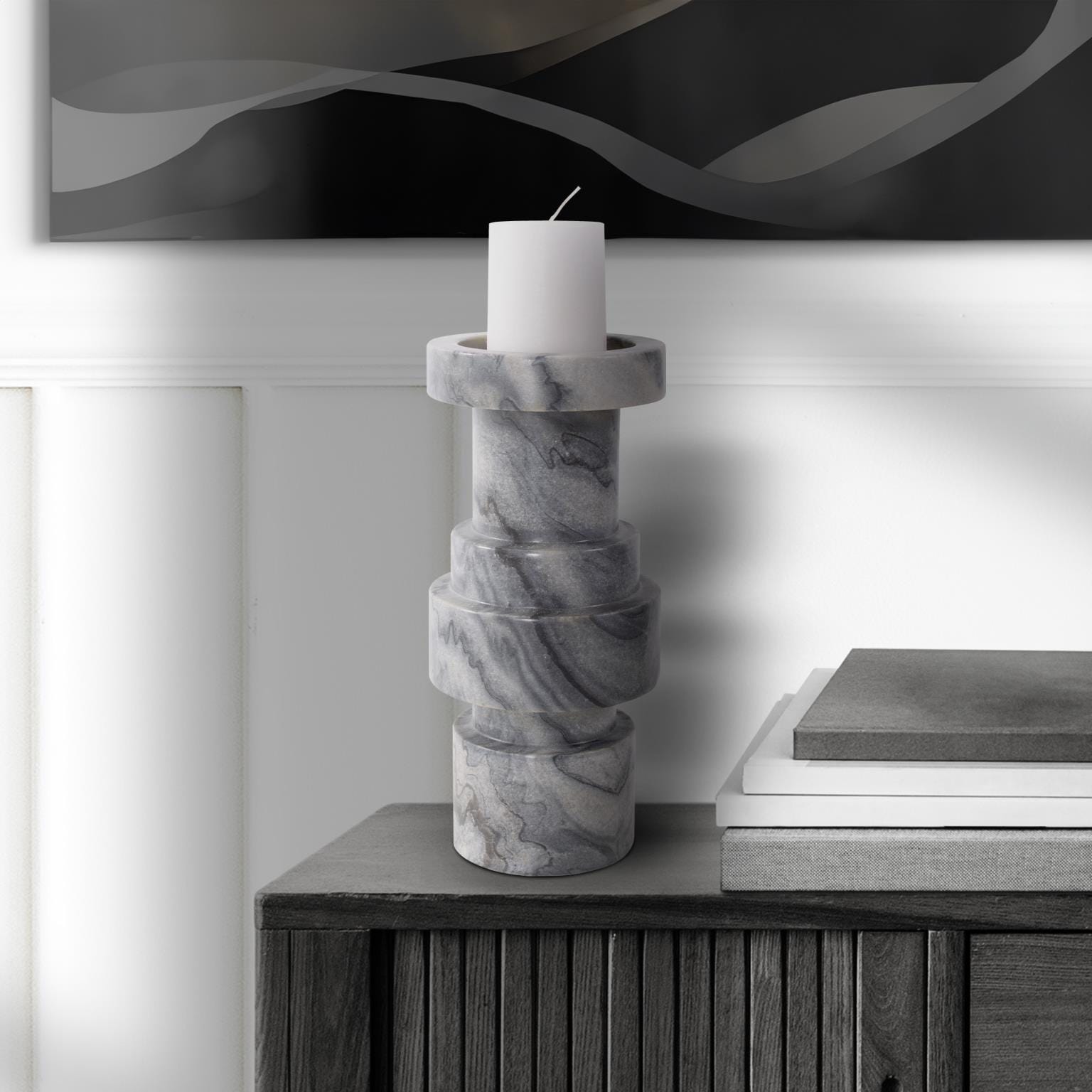 Howard Elliott The Modern Clarinda Swirl Candle Holder, , rollover