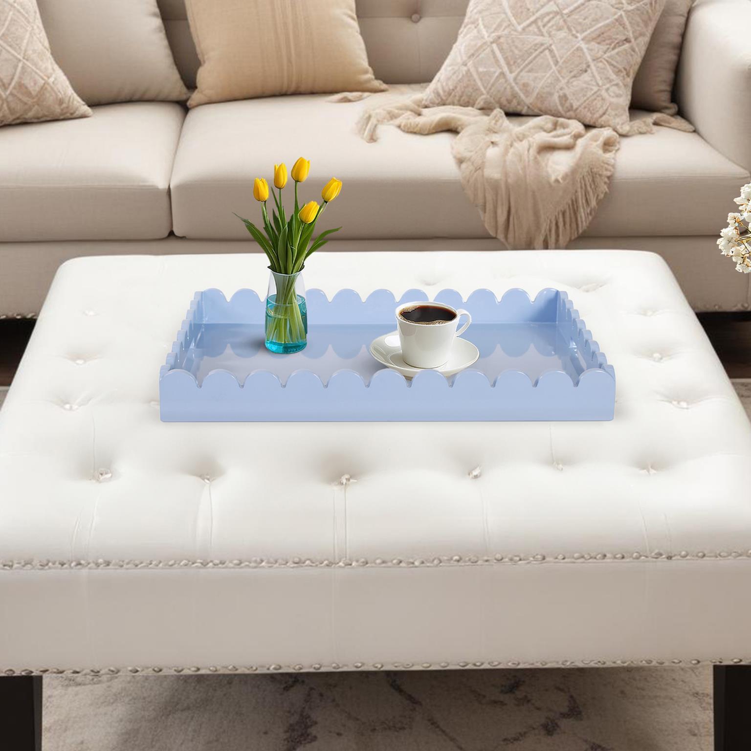 Howard Elliott The Riviera Decorative Tray, Light Blue/Gray, rollover