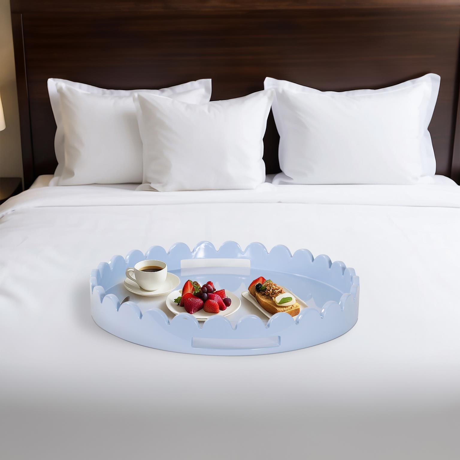 Howard Elliott The Riviera Stylish Decorative Tray, Light Blue/Gray, rollover