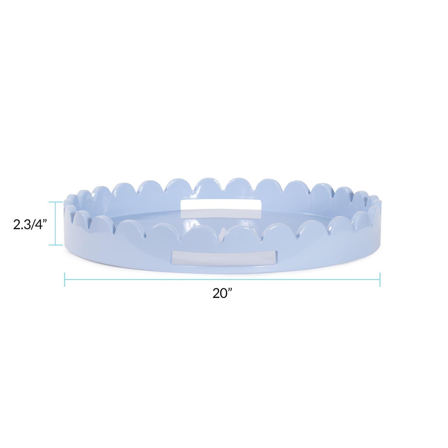Howard Elliott The Riviera Stylish Decorative Tray, Light Blue/Gray, large