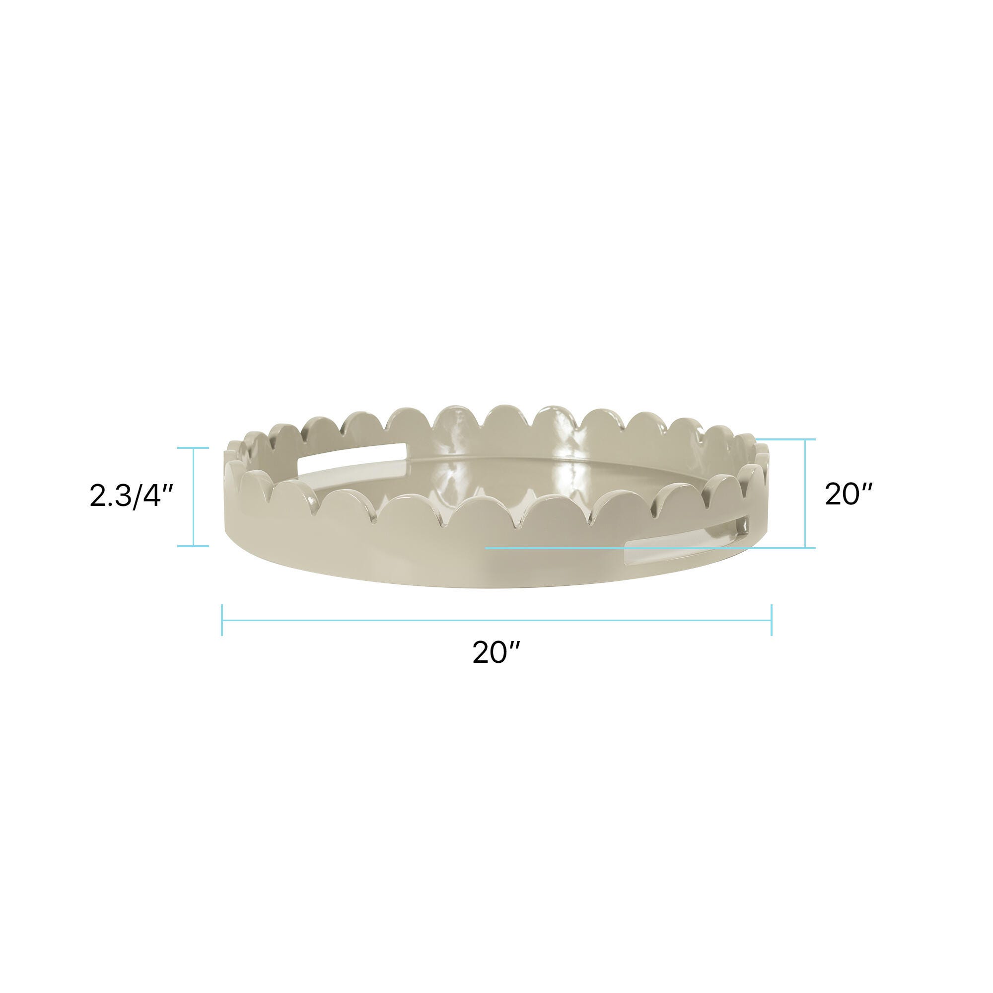 Howard Elliott The Riviera Stylish Decorative Tray, Taupe, large