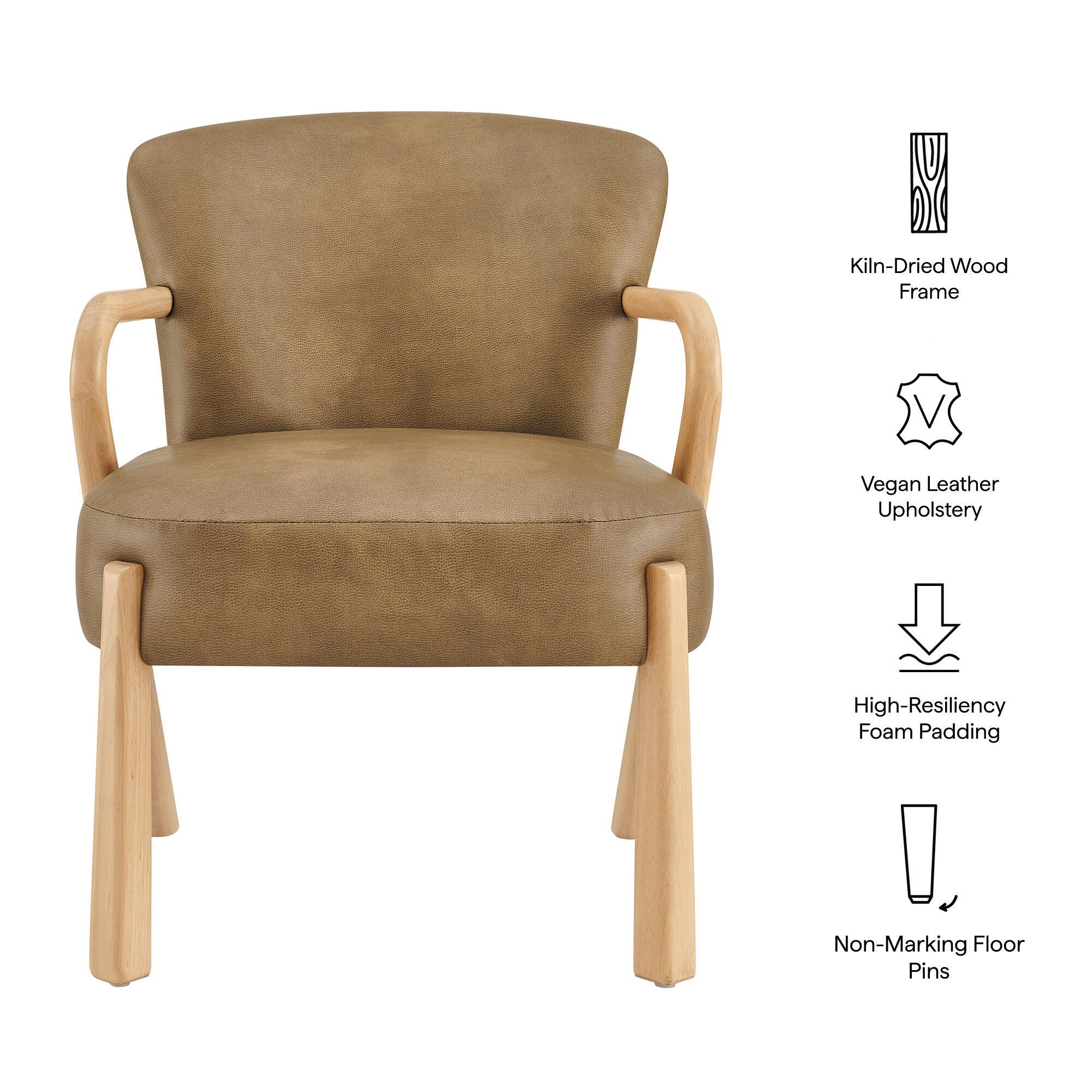 Modway Arden Accent Armchair, Toast, large