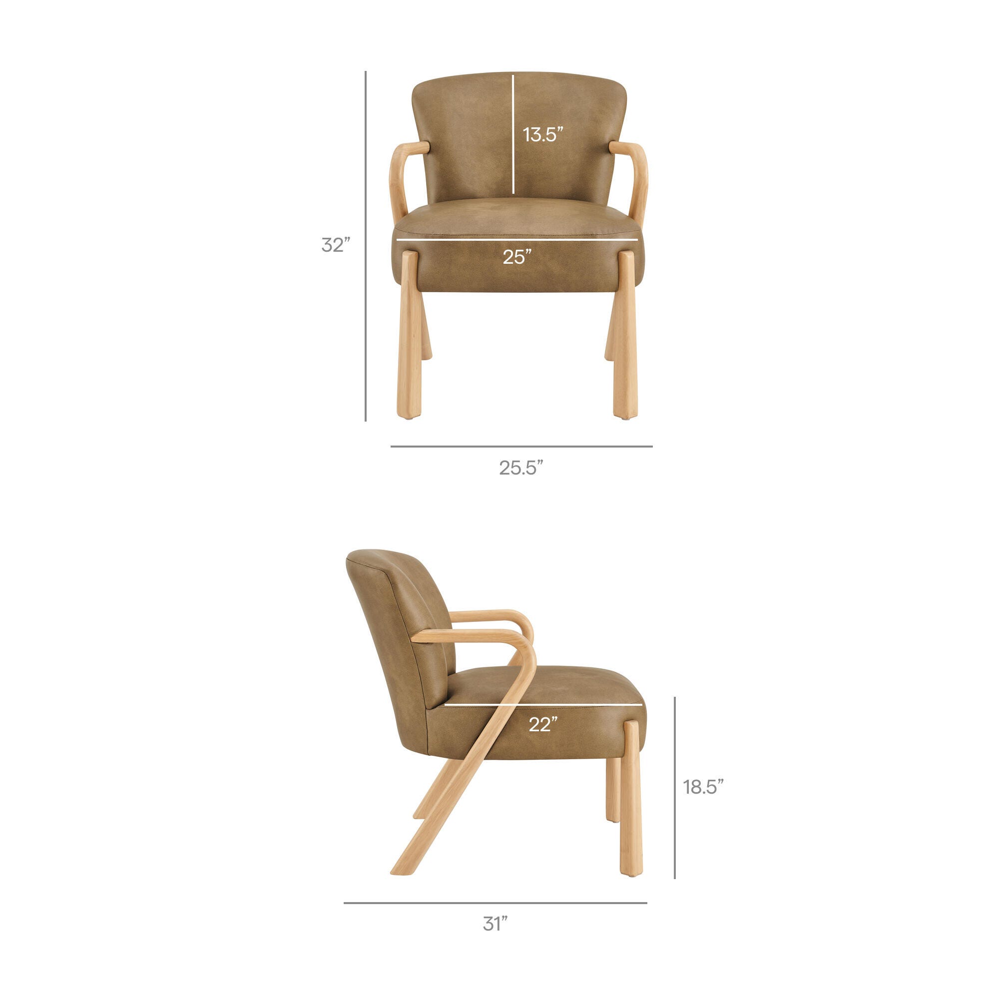 Modway Arden Accent Armchair, Toast, large