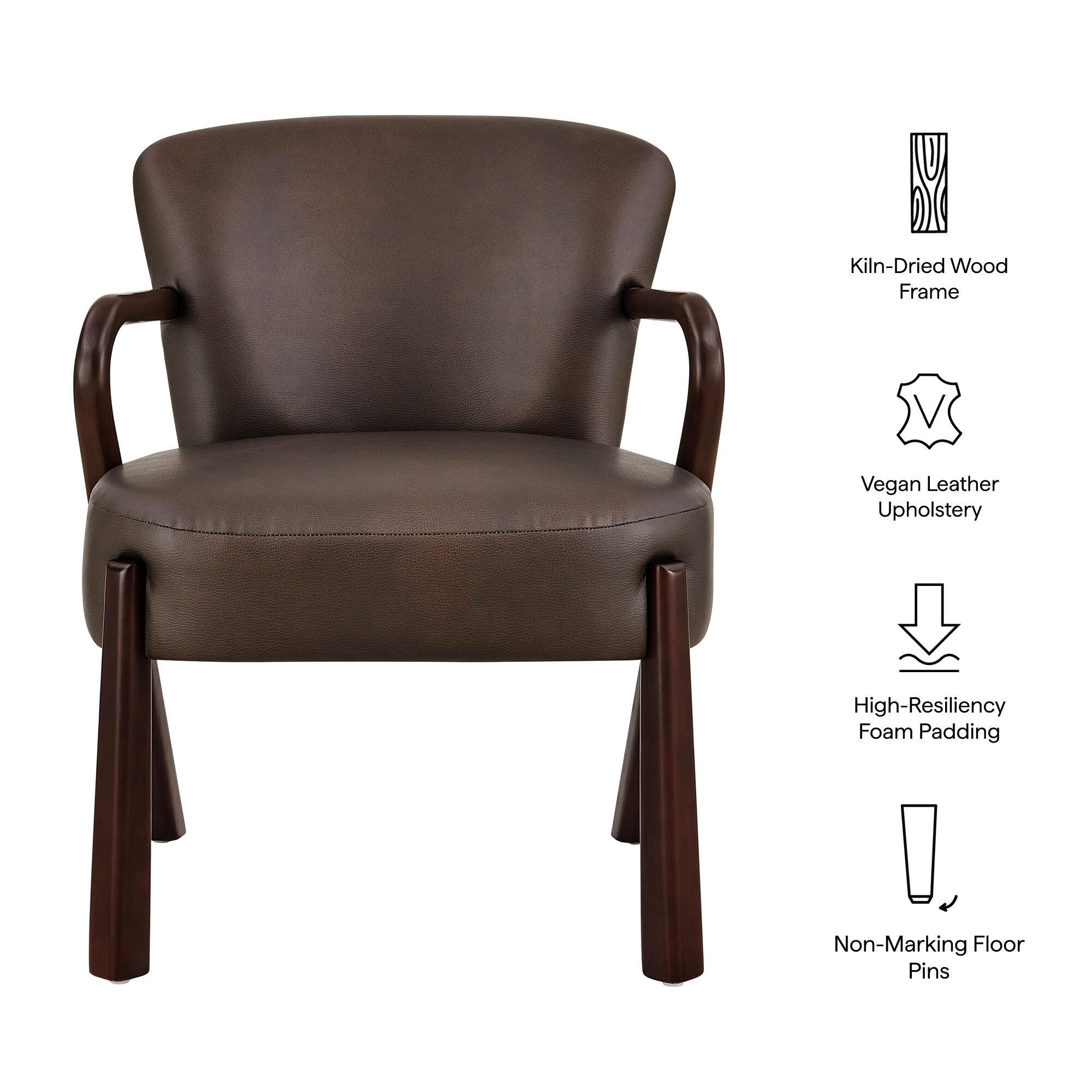 Modway Arden Accent Armchair, Espresso, large
