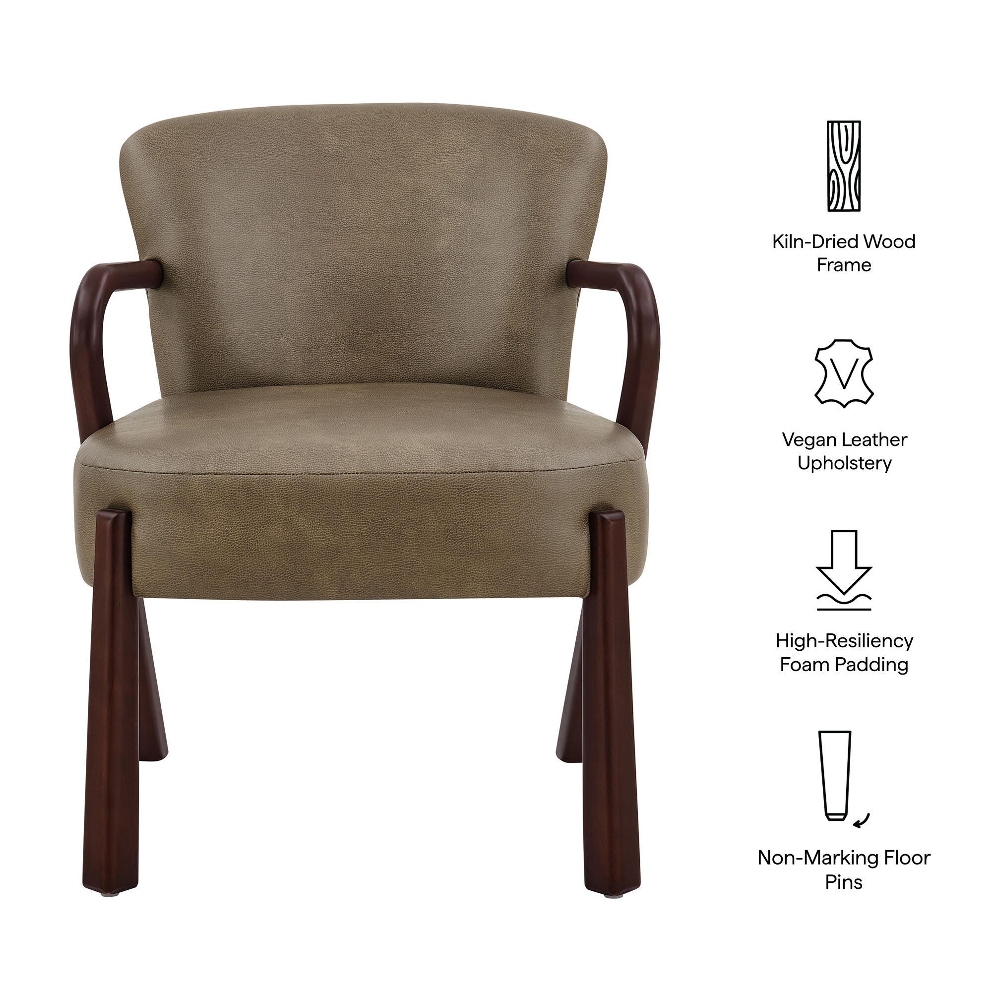 Modway Arden Accent Armchair, Mushroom, large