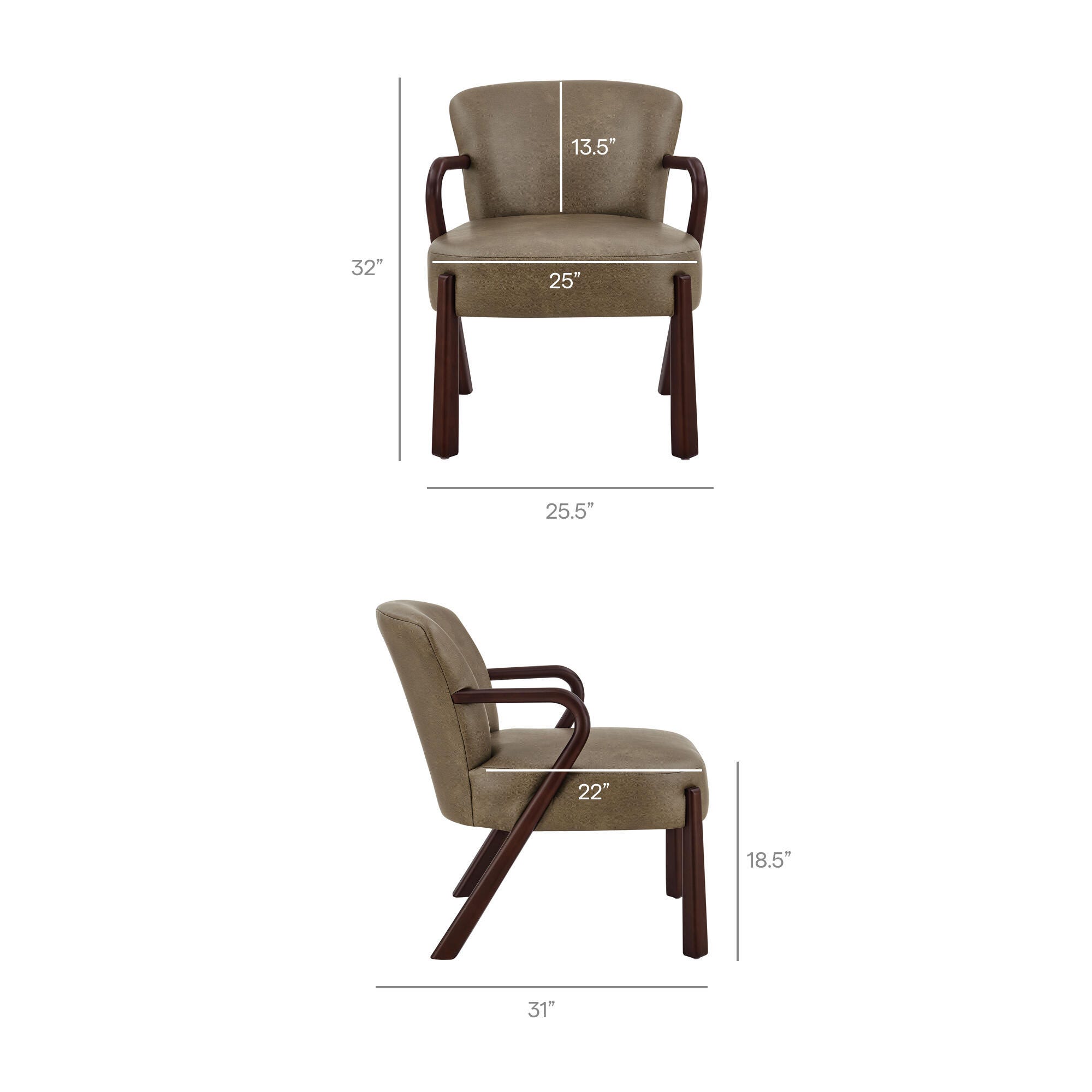 Modway Arden Accent Armchair, Mushroom, large