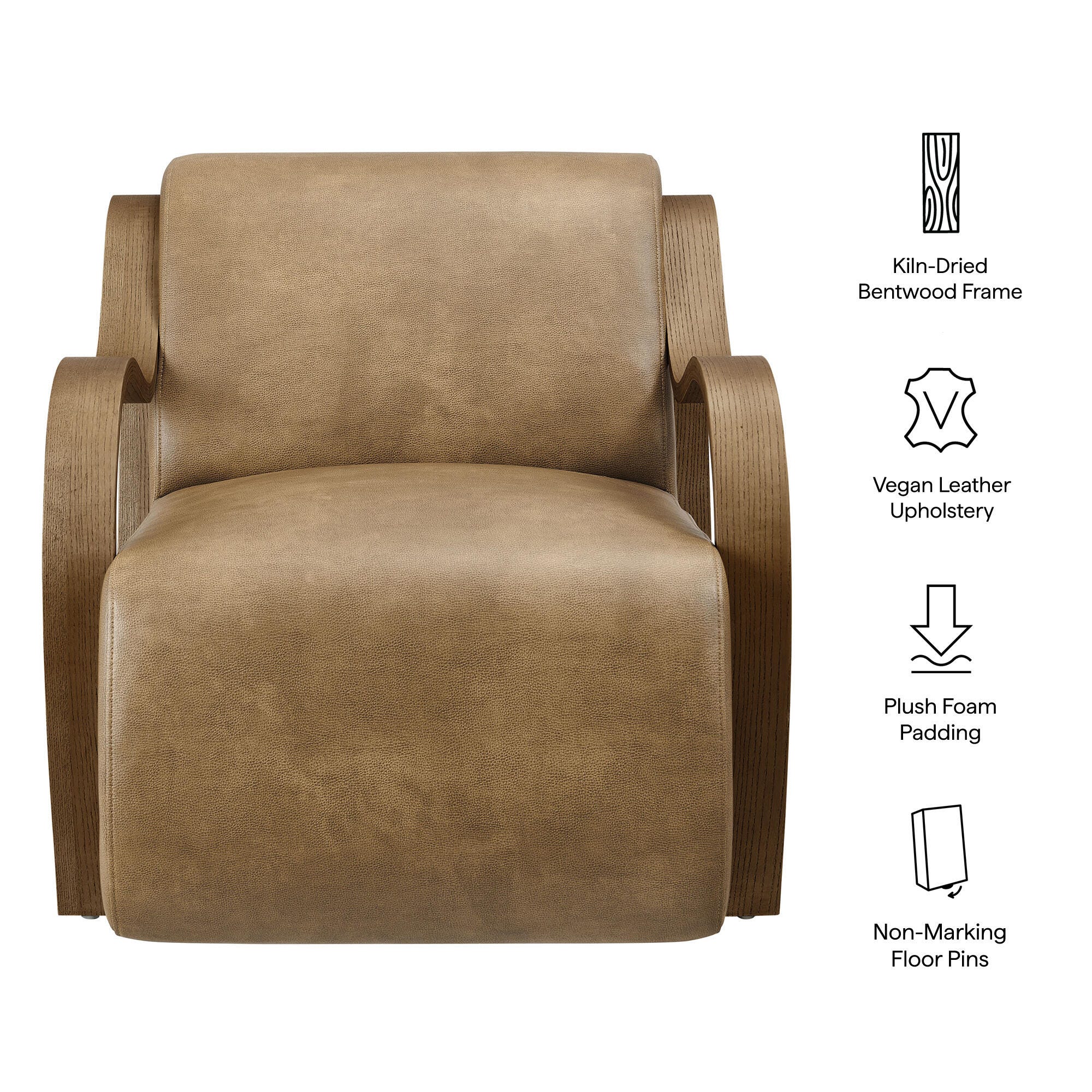 Modway Atrium Accent Chair, Toast, large