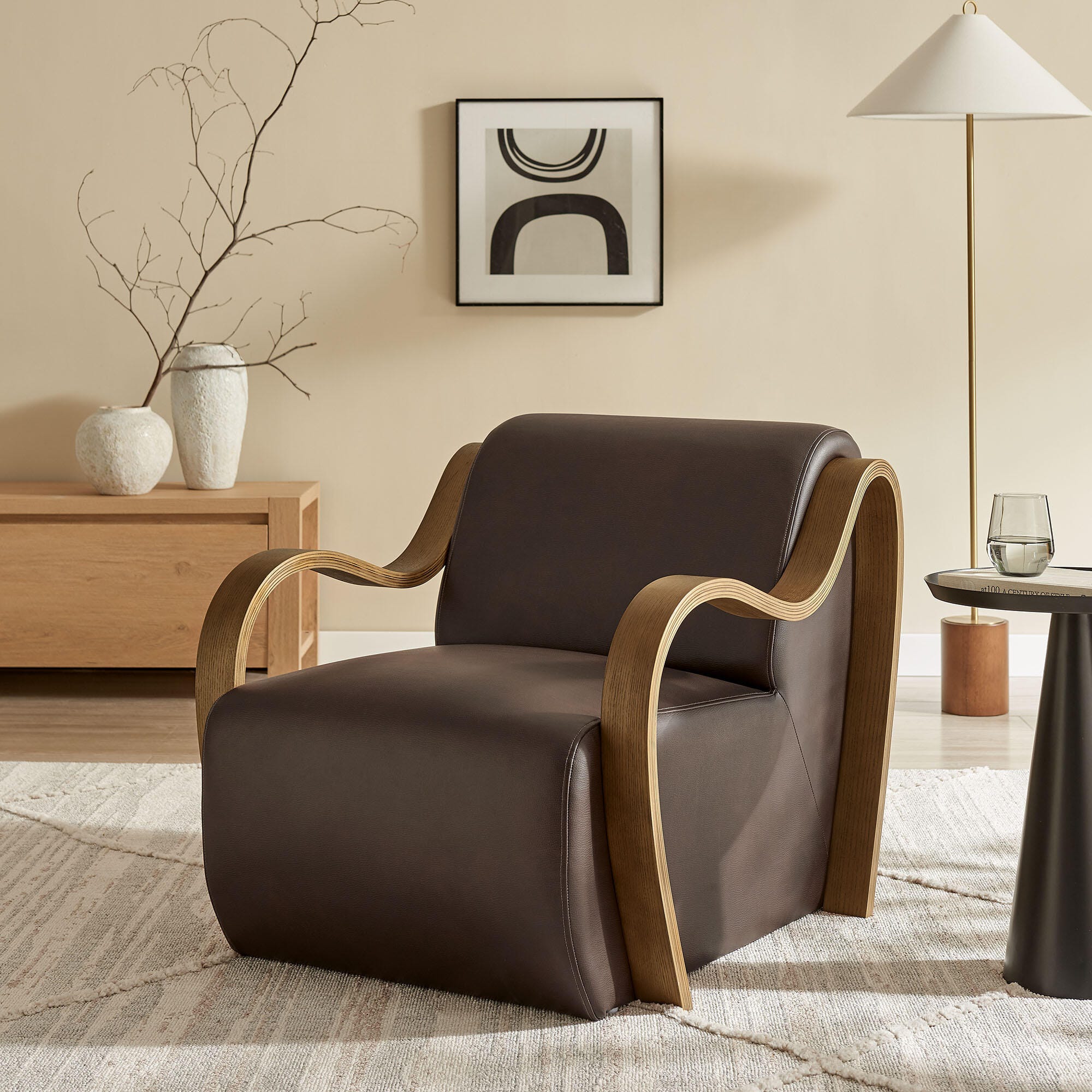 Modway Atrium Accent Chair, Espresso, large