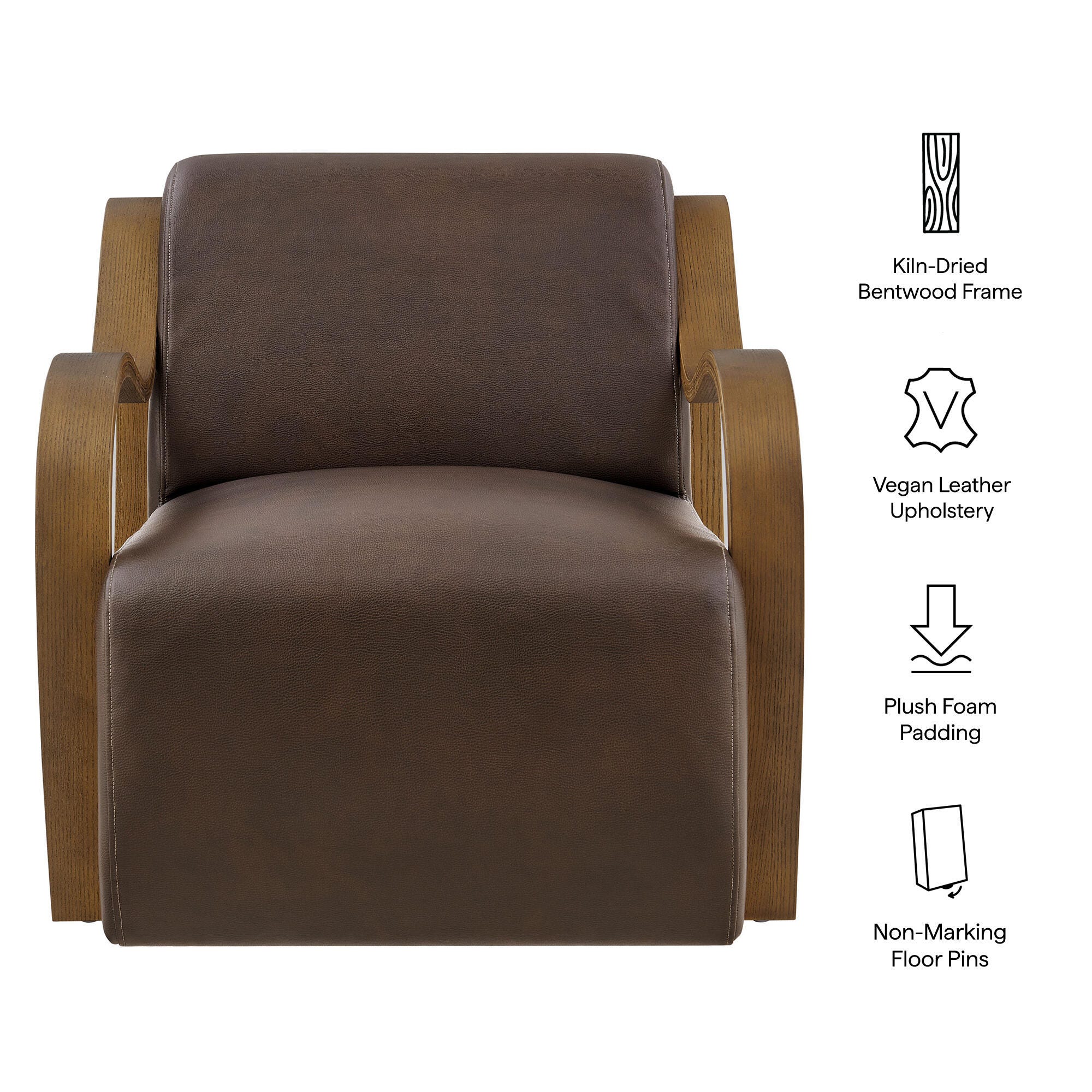 Modway Atrium Accent Chair, Espresso, large