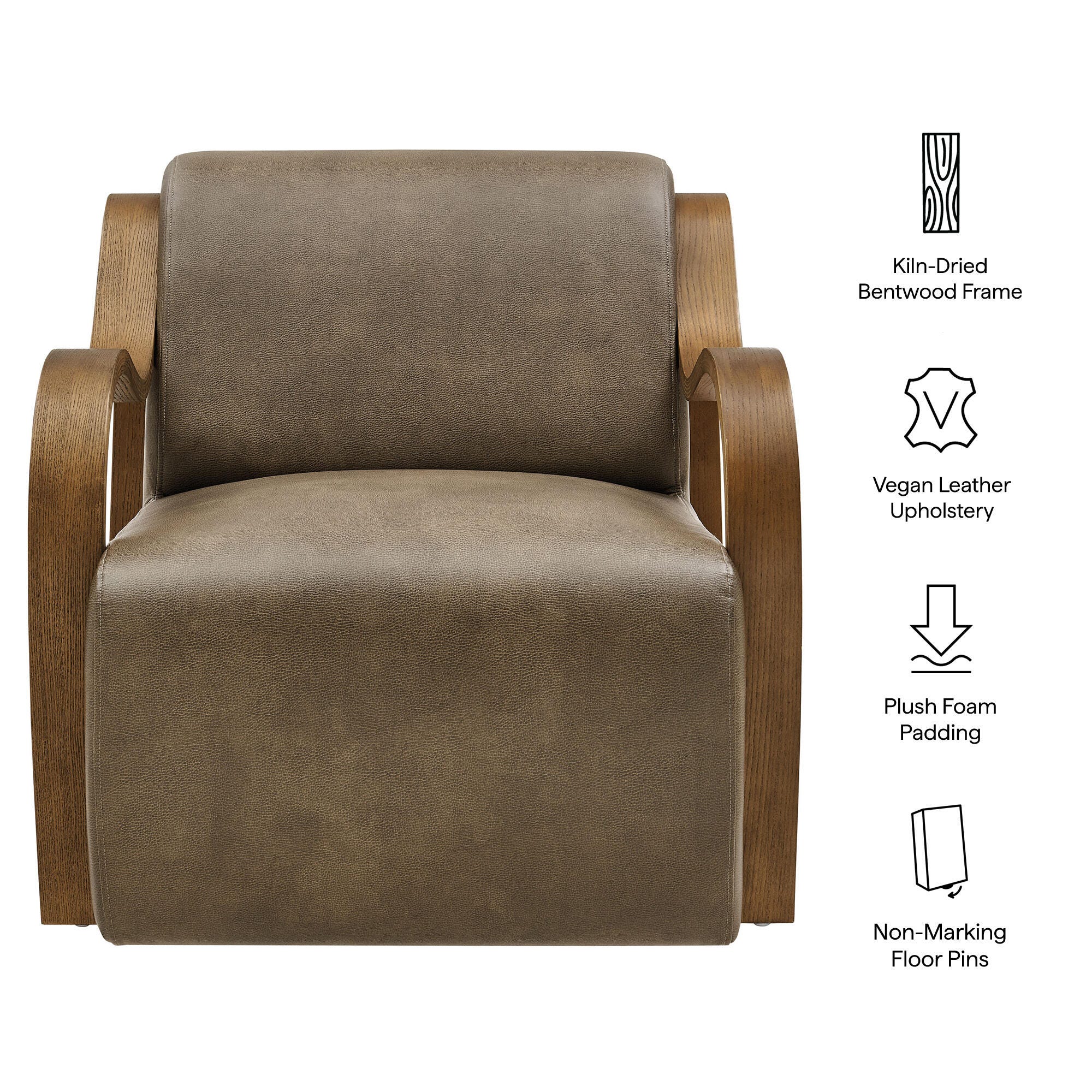 Modway Atrium Accent Chair, Mushroom, large