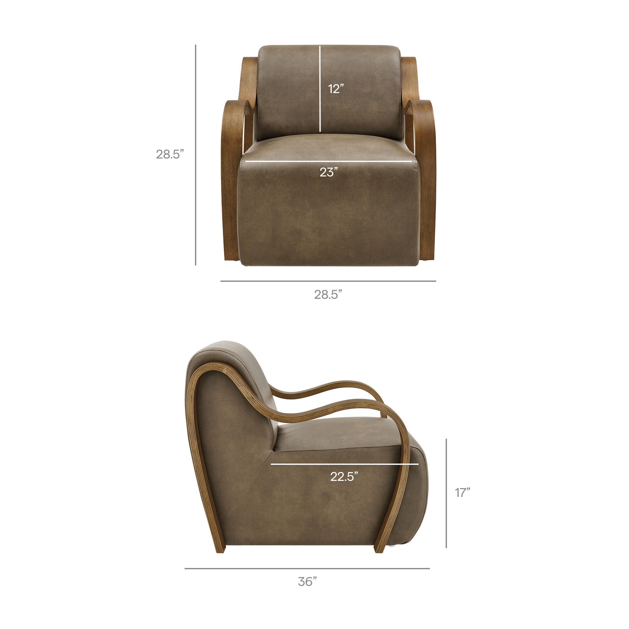 Modway Atrium Accent Chair, Mushroom, large