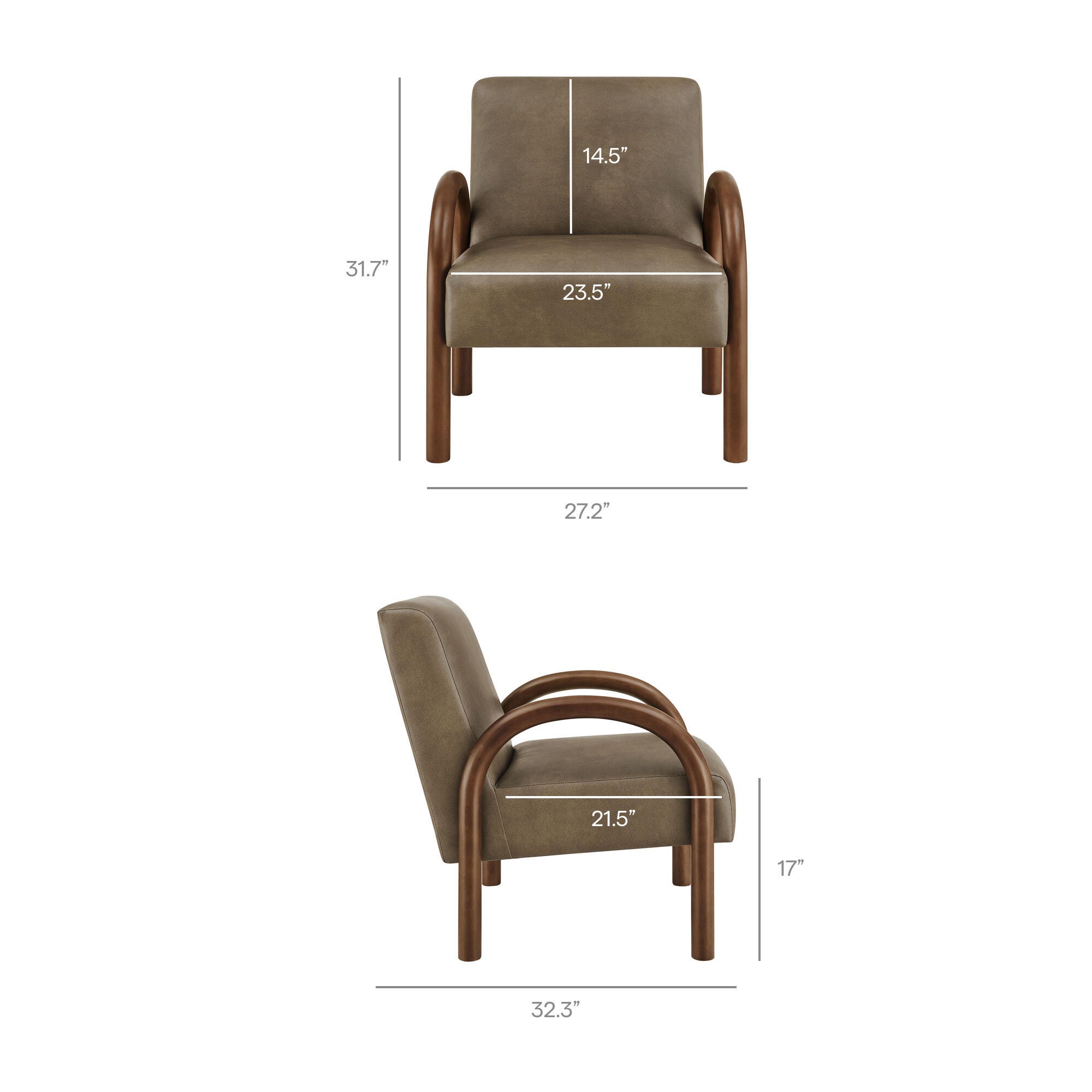 Modway Lunet Accent Chair, Mushroom, large