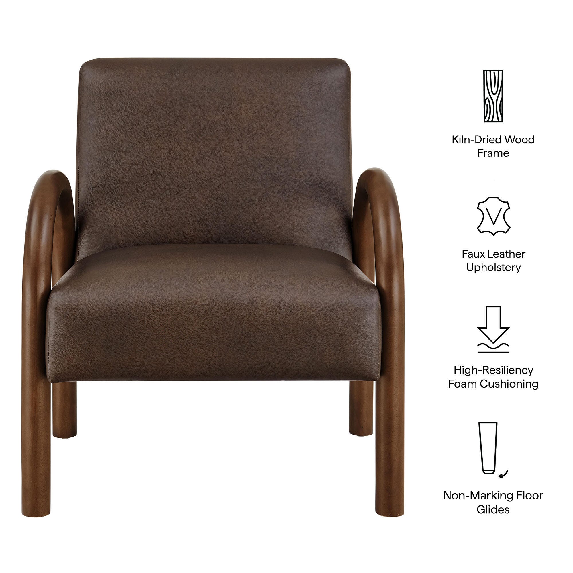 Modway Lunet Accent Chair, Espresso, large