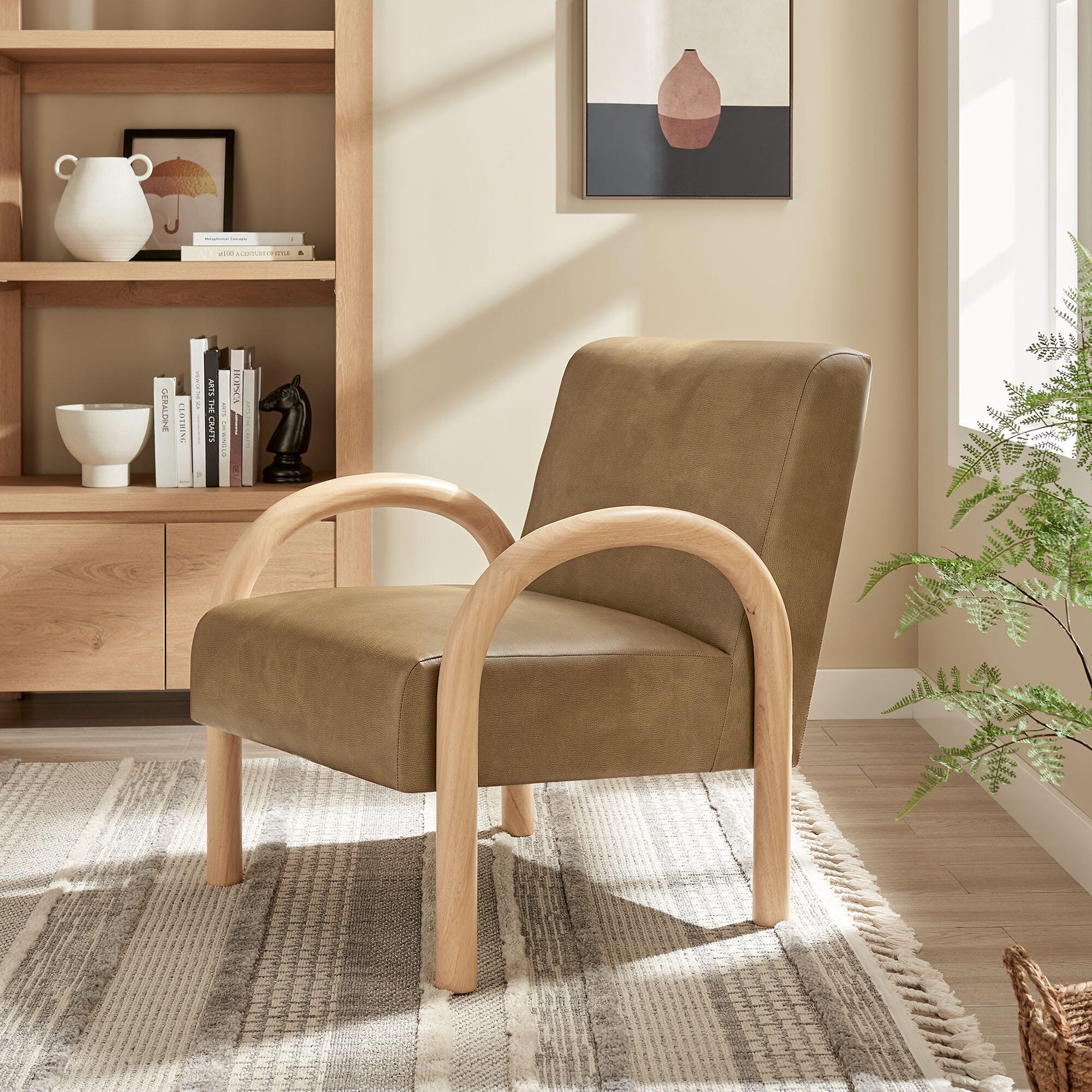 Modway Lunet Accent Chair, Toast, rollover