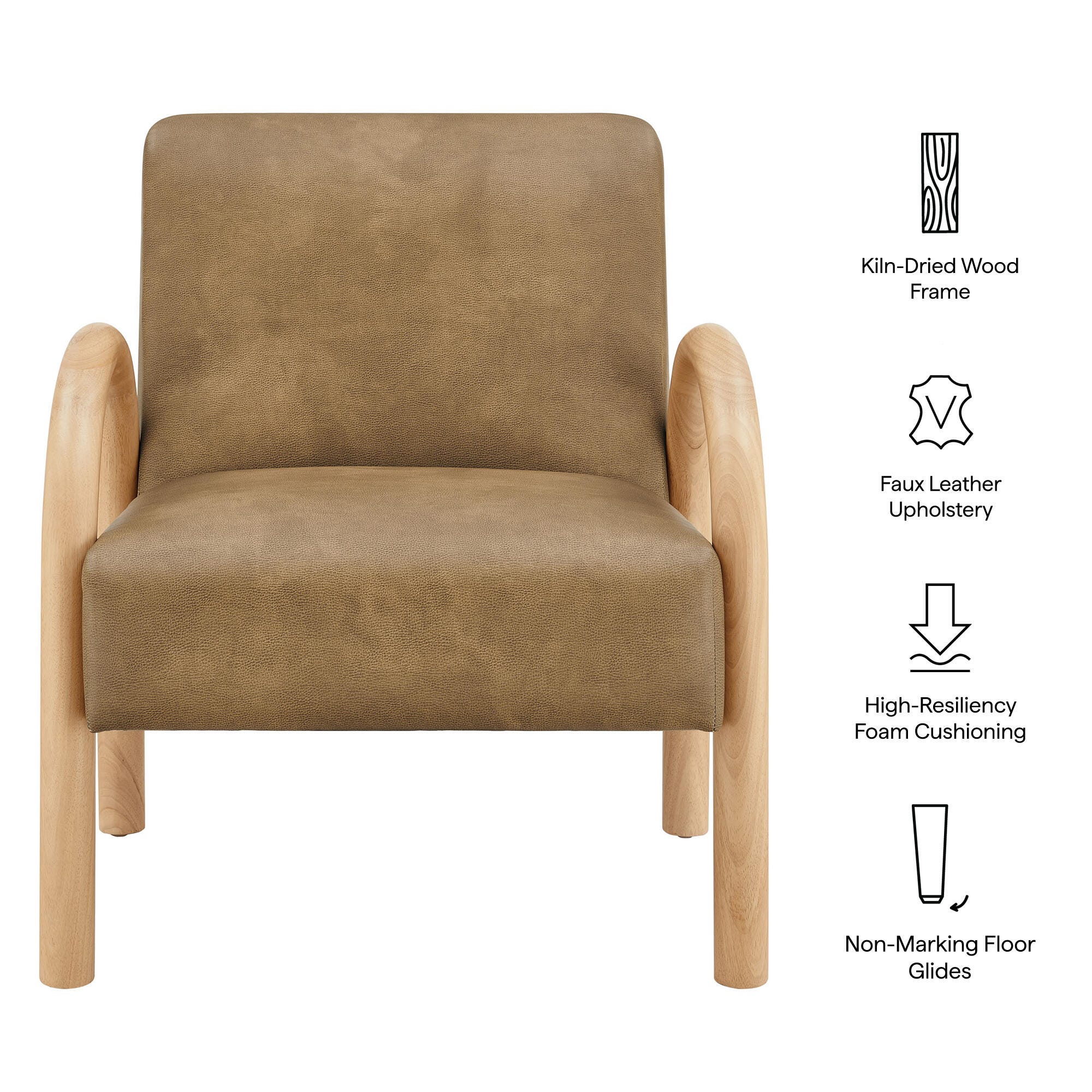 Modway Lunet Accent Chair, Toast, large