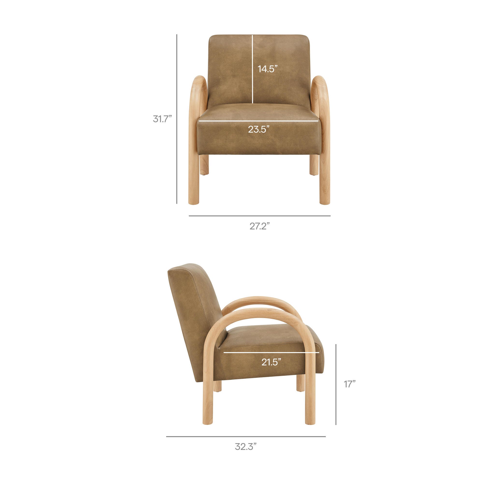 Modway Lunet Accent Chair, Toast, large