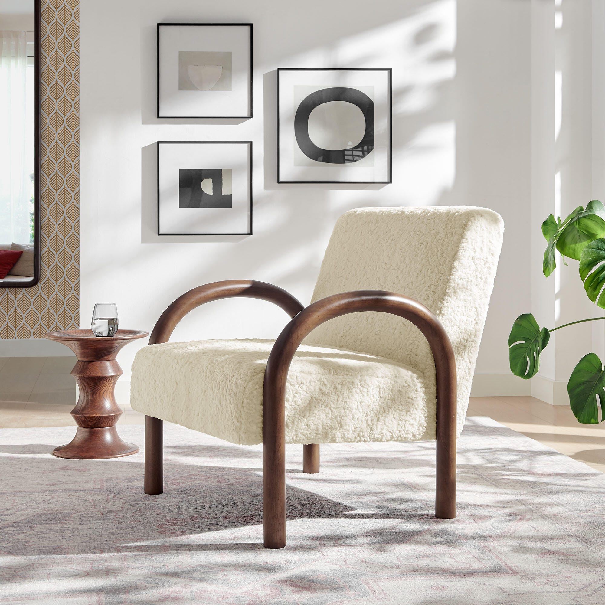 Modway Lunet Accent Armchair, Ecru, rollover